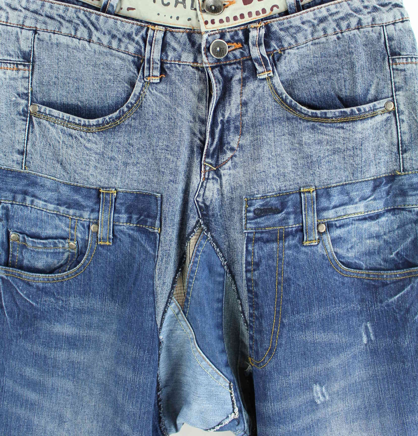 Desigual Crazy Patchwork Jeans Blau W34 L34 (detail image 1)
