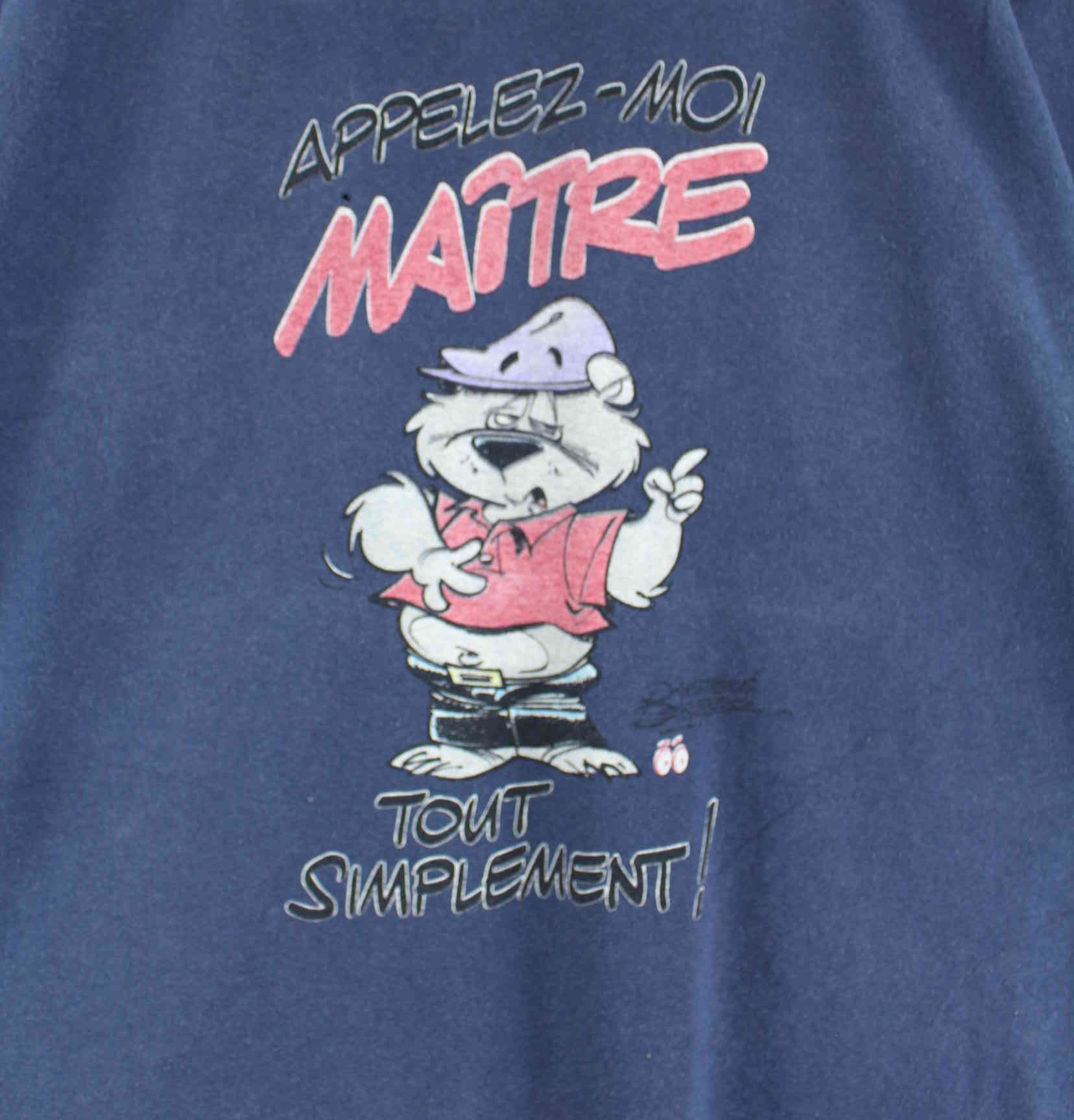 Vintage 90s Vintage Maitre Print T-Shirt Blau XL (detail image 1)
