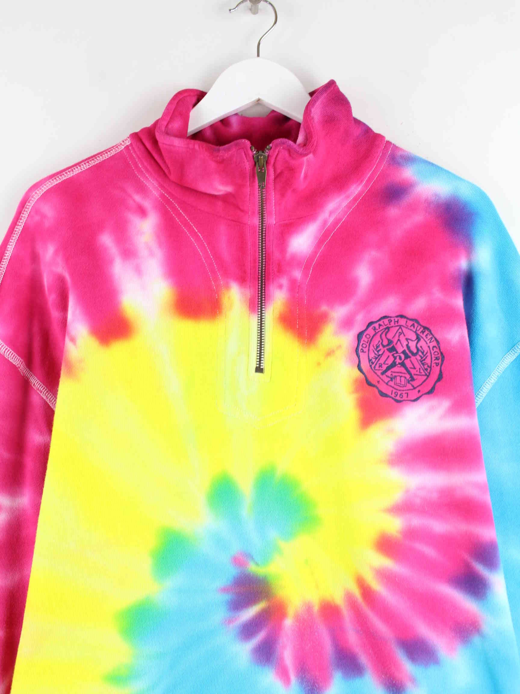 Ralph Lauren Embroidered Tie Dye Half Zip Sweater Mehrfarbig XXL (detail image 1)