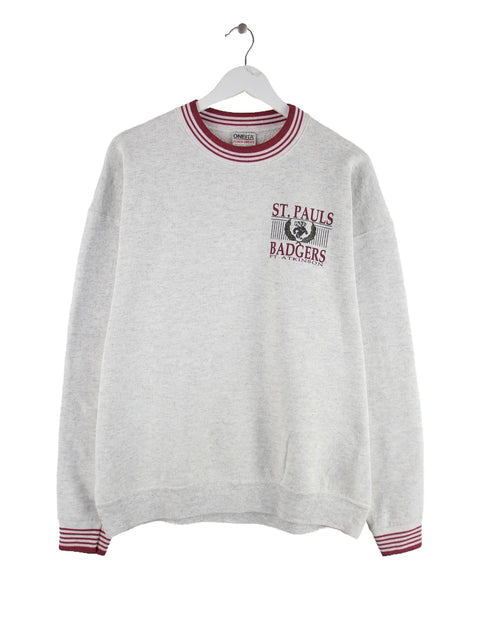 Oneita 00s St Pauls Badgers Print Sweater Grau XL