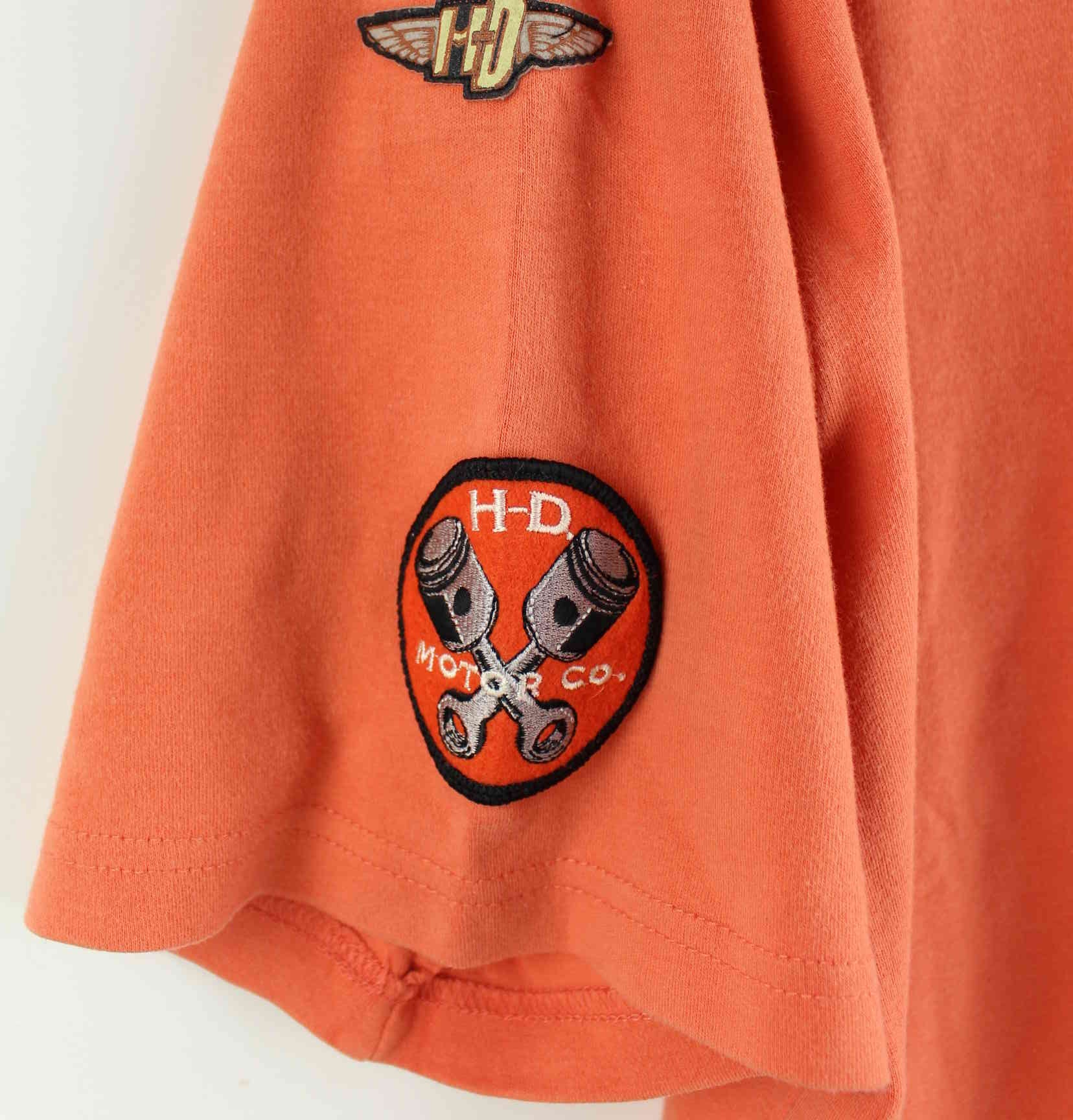 Harley Davidson 90s Vintage Patch T-Shirt Orange L (detail image 2)