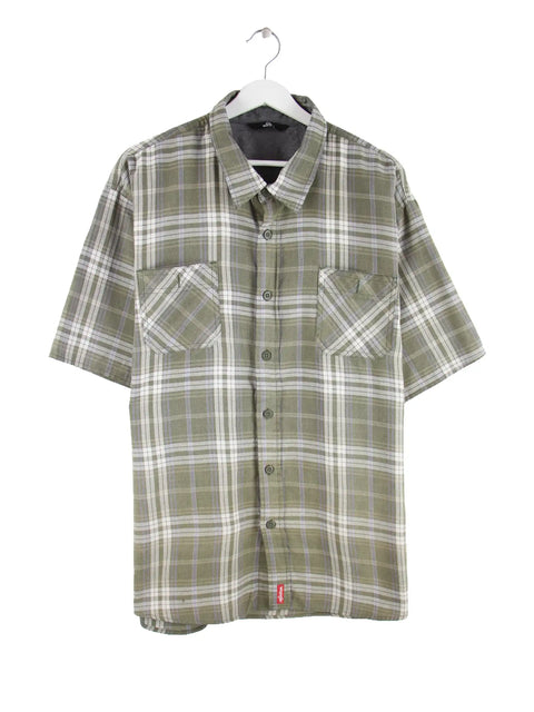 Wrangler Stripe Kurzarm Hemd Grün XL