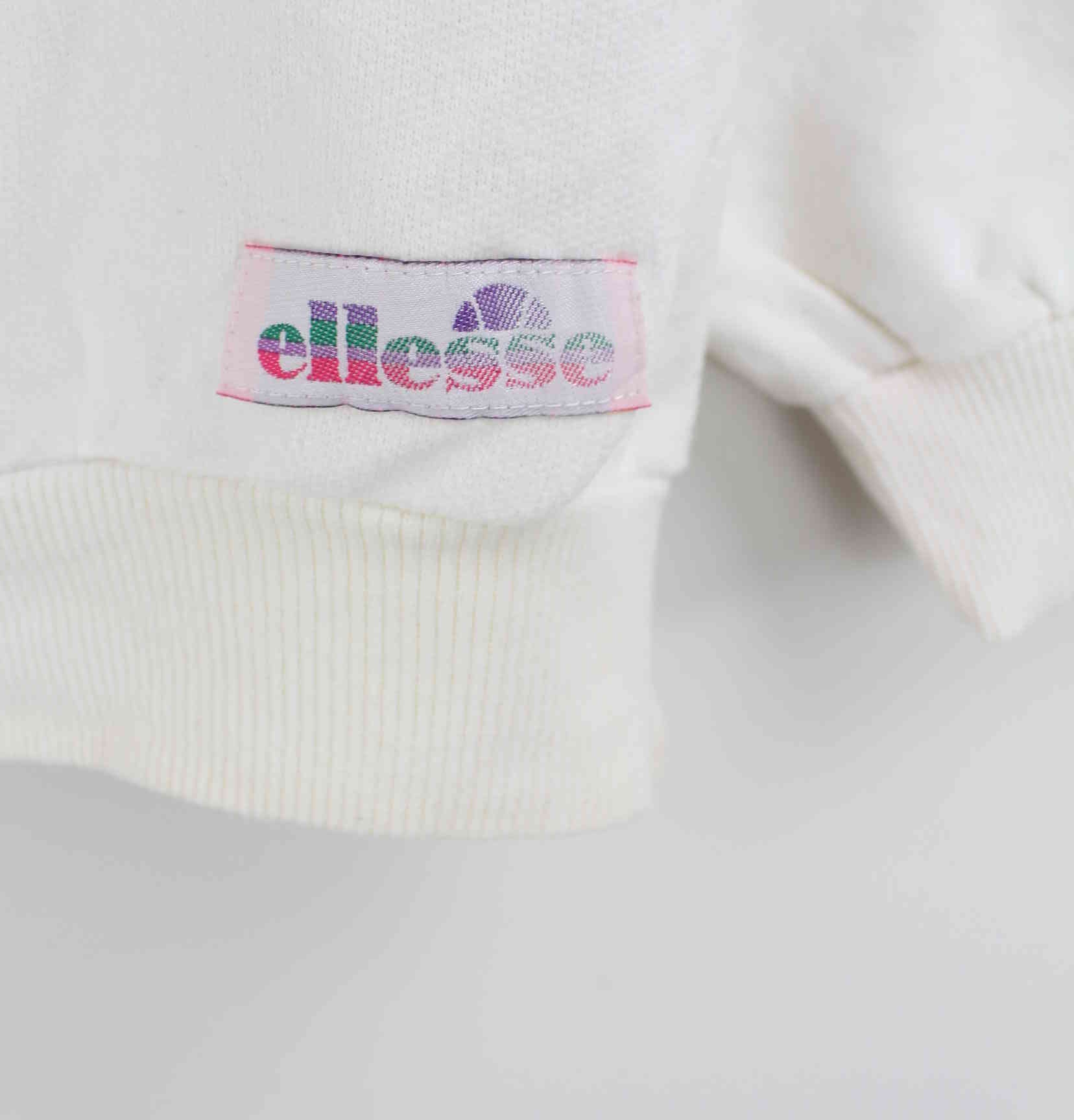 Ellesse Damen 90s Vintage Pattern Sweater Weiß S (detail image 3)