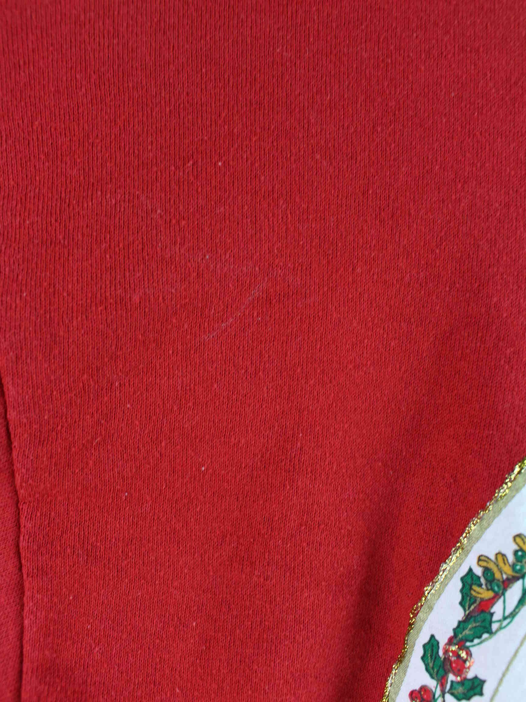 Jerzees 90s Vintage Santa Embroidered Sweater Rot L (detail image 3)