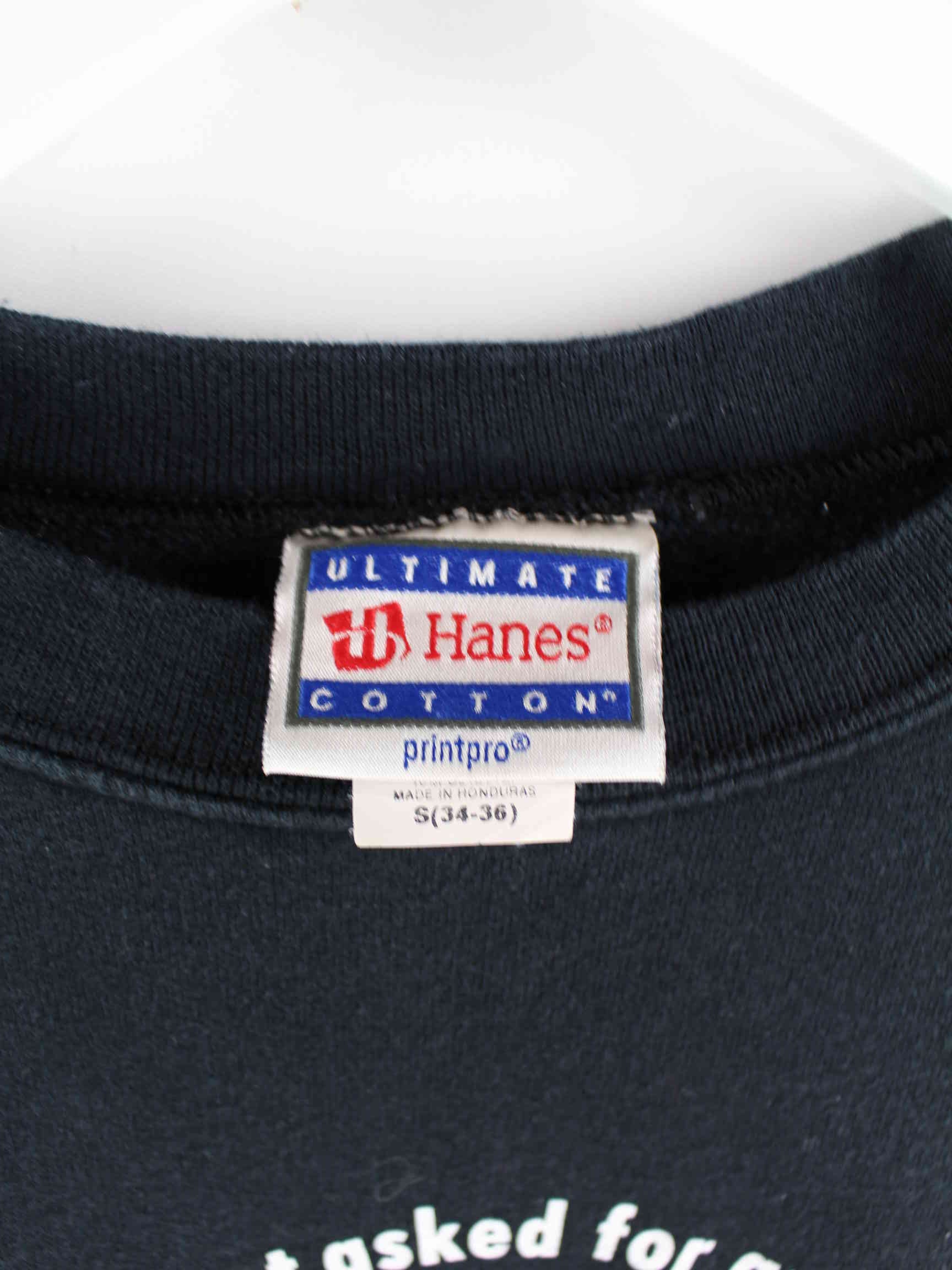 Hanes 90s Vintage Print Sweater Schwarz S (detail image 2)