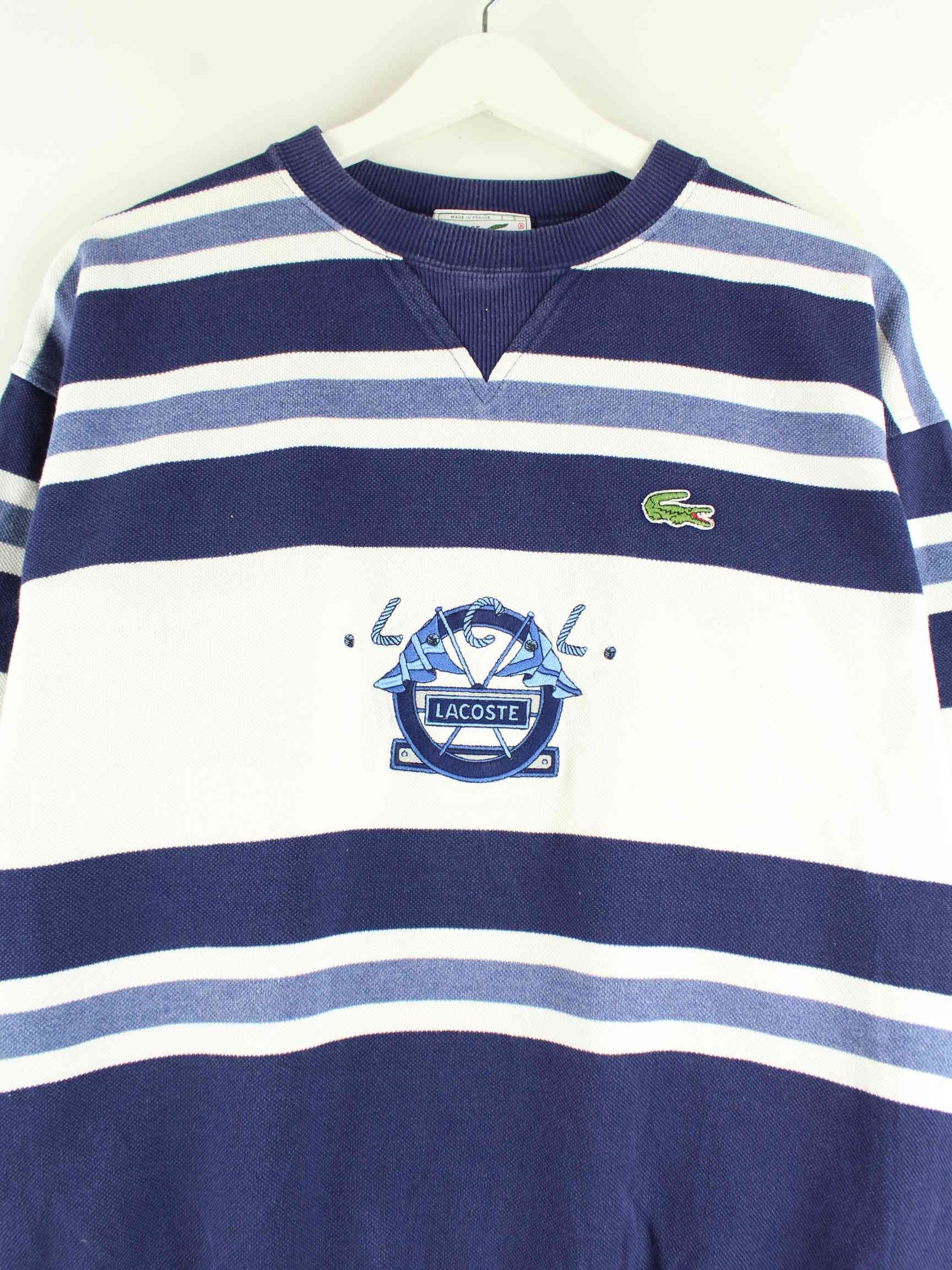 Lacoste 90s Vintage Sail Embroidered Sweater Blau S (detail image 1)