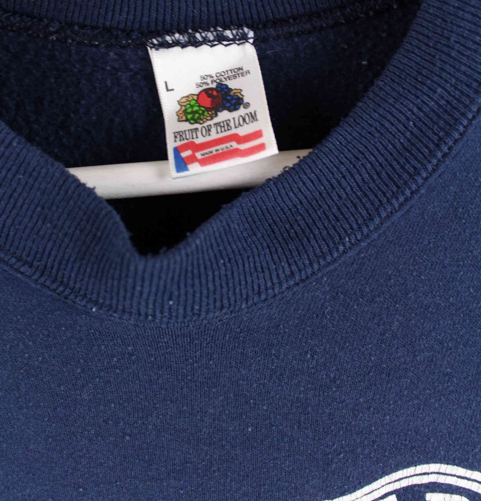 Fruit of the Loom 90s Vintage Print Sweater Blau M (detail image 2)