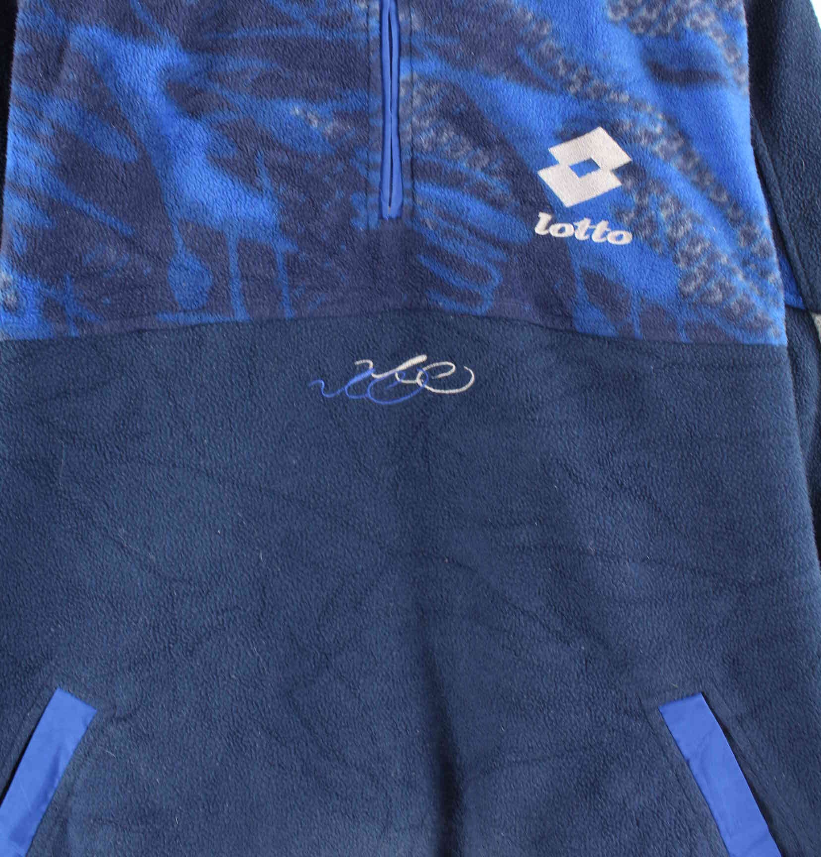Lotto 90s Vintage Fleece Half Zip Sweater Blau L (detail image 1)