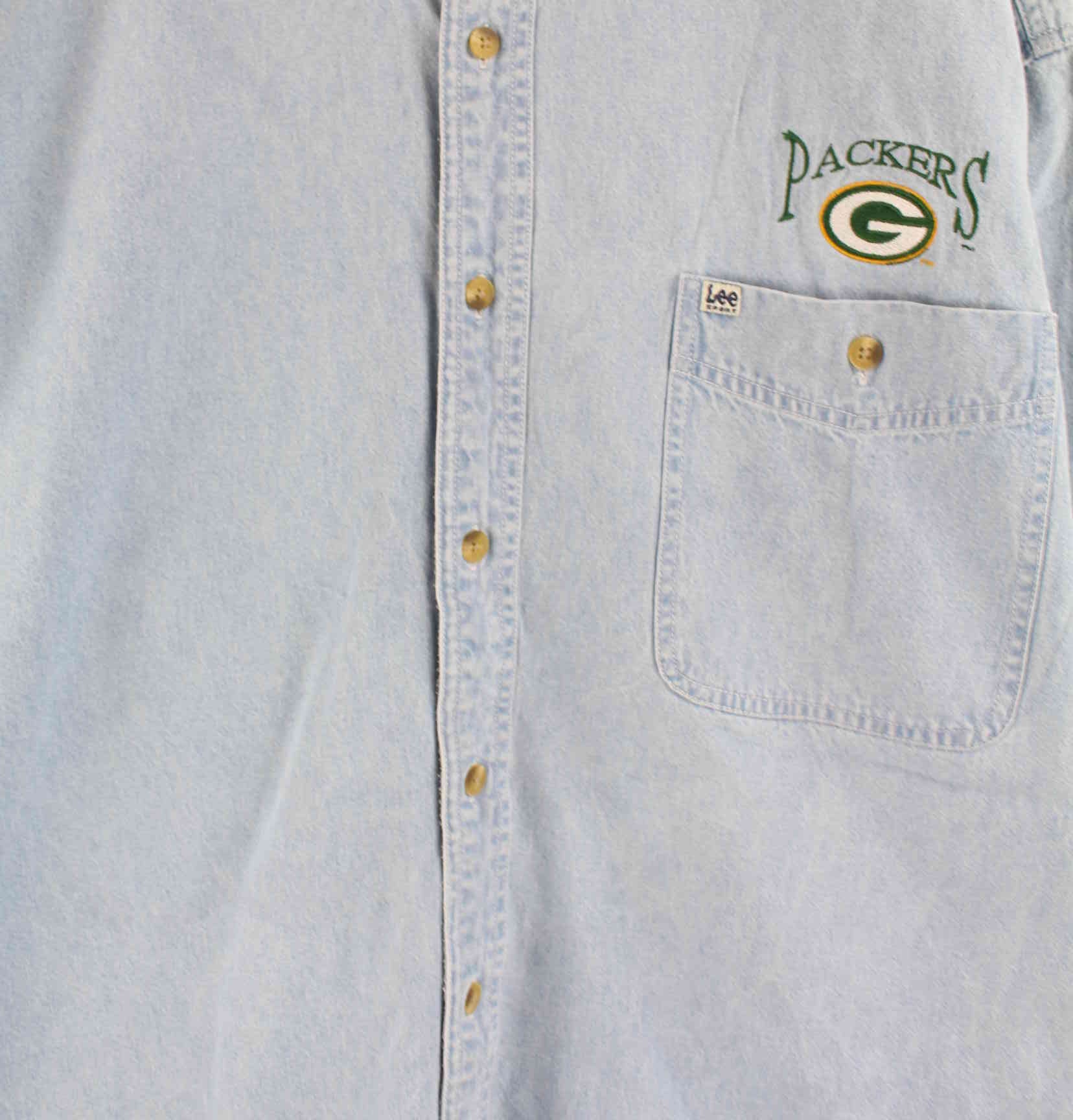 Lee Sport 90s Vintage G-Packers Hemd Blau XL (detail image 1)