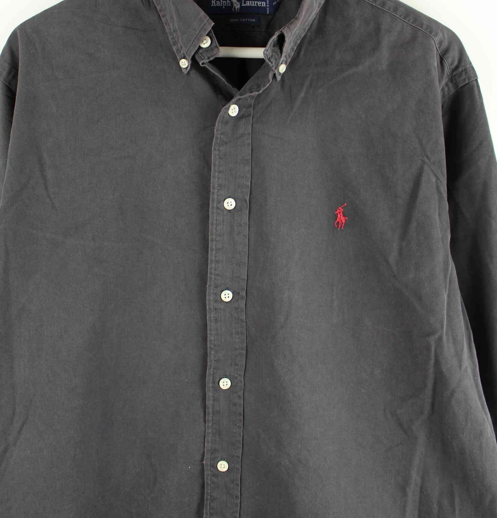 Ralph Lauren 90s Vintage Basic Hemd Grau XL (detail image 1)
