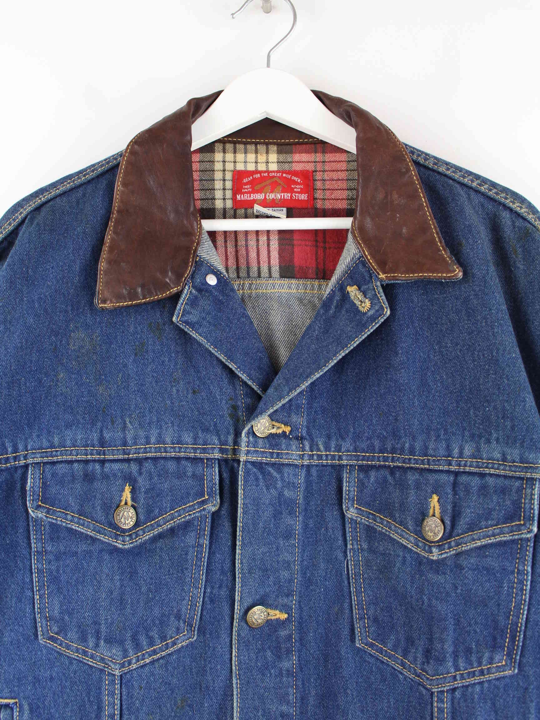 Marlboro 90s Vintage Country Store Trucker Jeans Jacke Blau M (detail image 1)