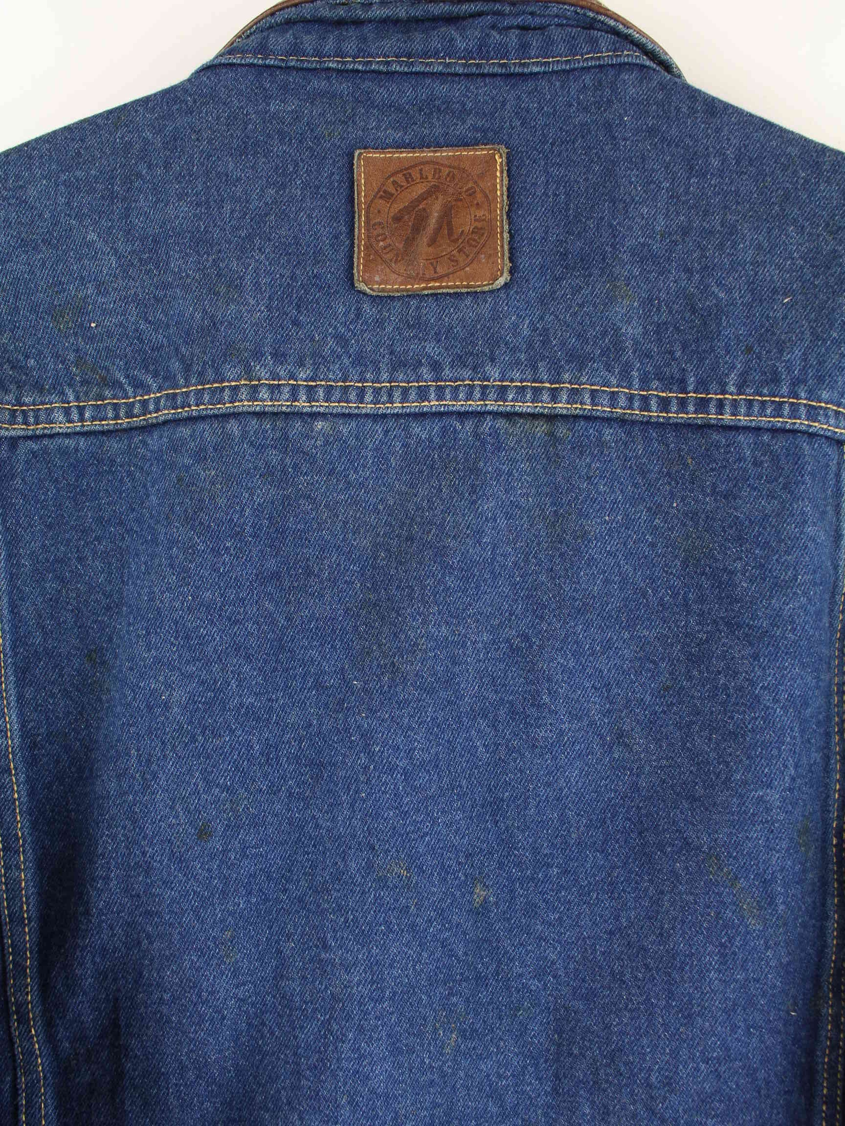 Marlboro 90s Vintage Country Store Trucker Jeans Jacke Blau M (detail image 11)