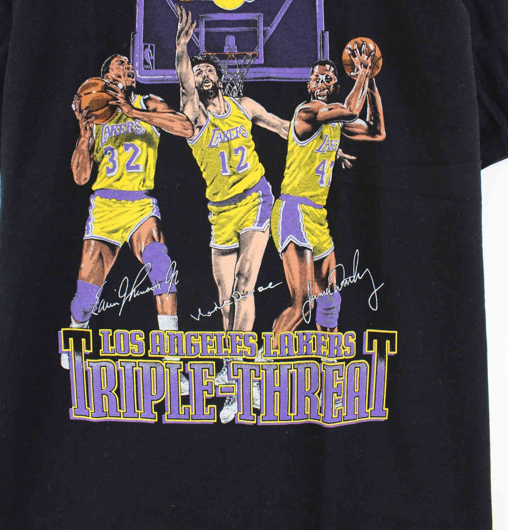 Nutmeg 90s Vintage NBA Lakers Print T-Shirt Schwarz XL (detail image 1)