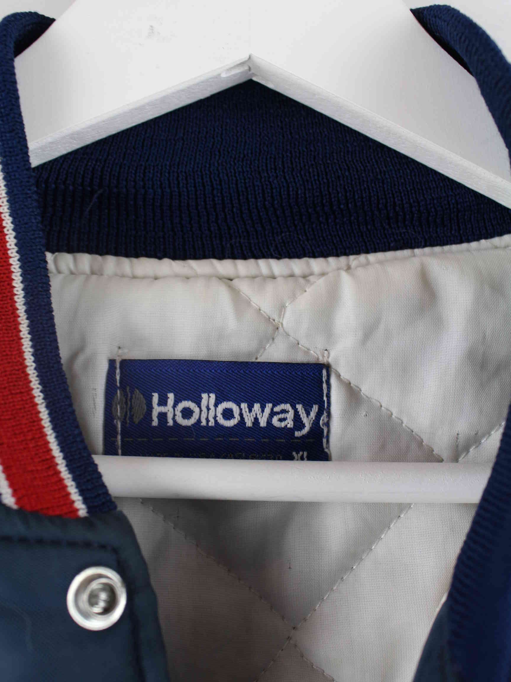 Holloway 90s Vintage Embroidered College Bomber Jacke Blau XL (detail image 2)