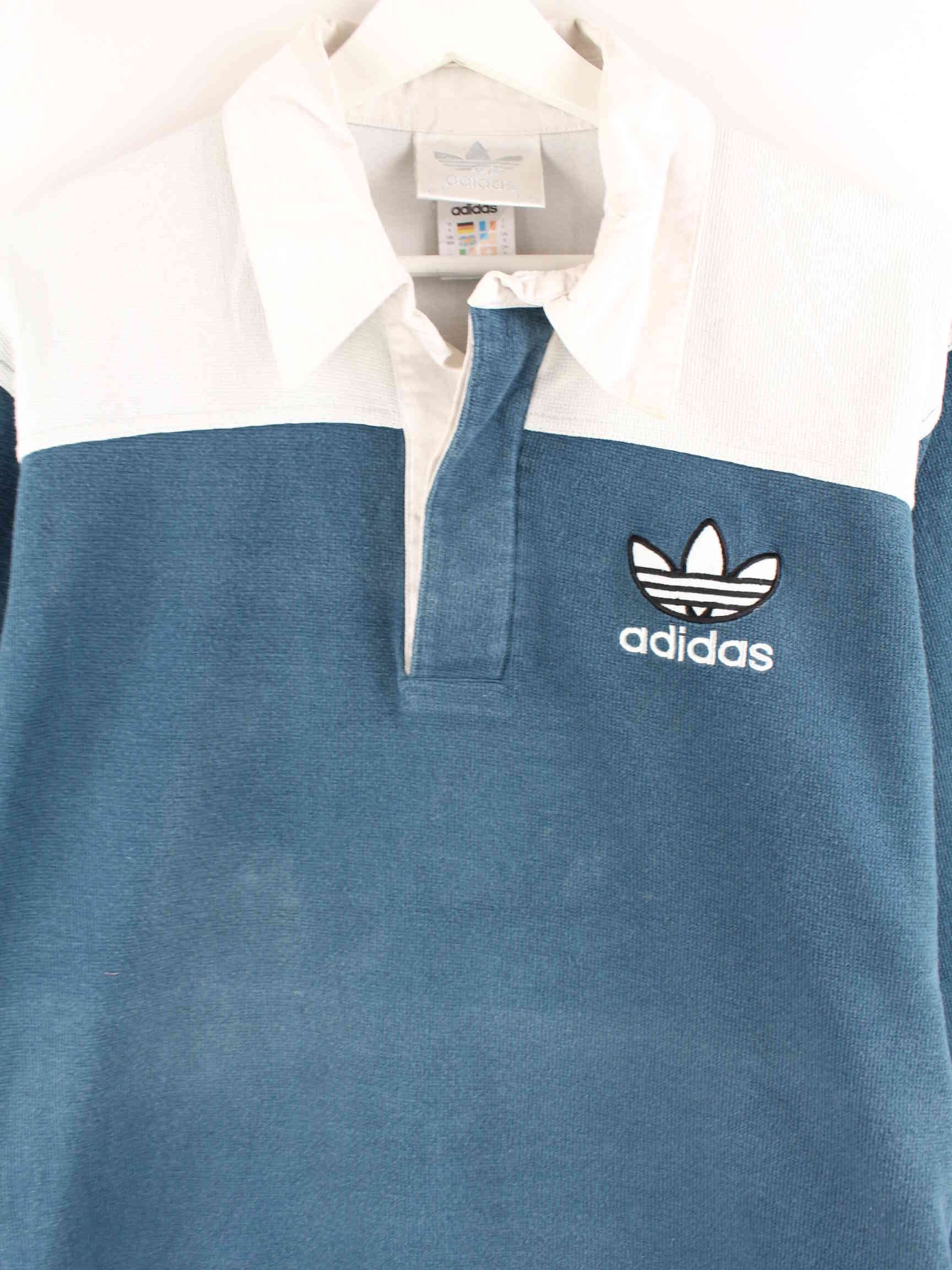 Adidas 80s Vintage Embroidered Trefoil Polo Sweater Grun M