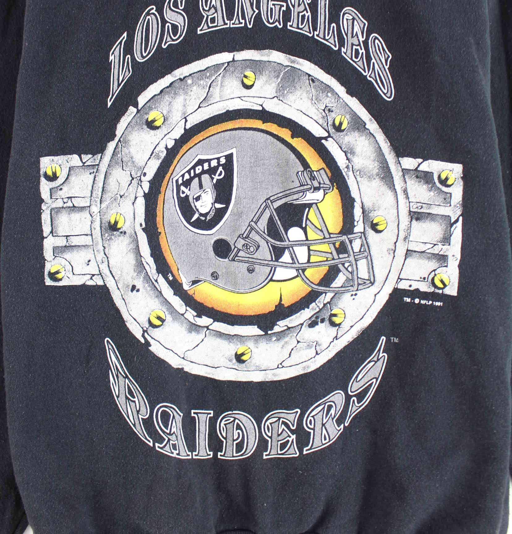Vintage 1991 Los Angeles Raiders Sweater Schwarz M (detail image 1)