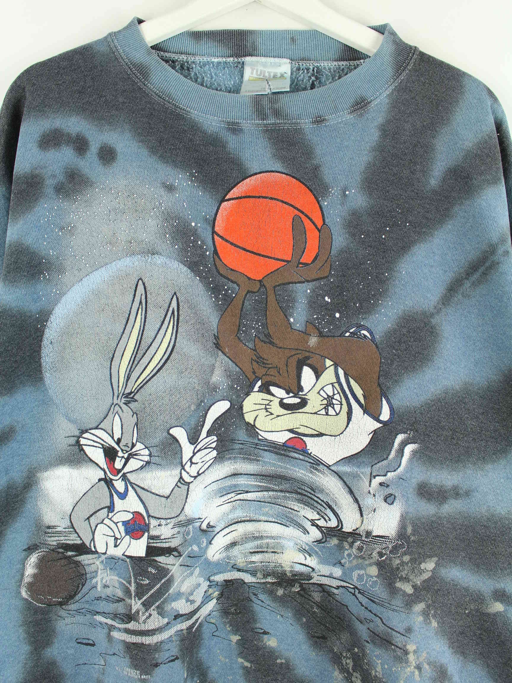Tultex 90s Vintage Looney Tunes Print Sweater Blau XL (detail image 1)