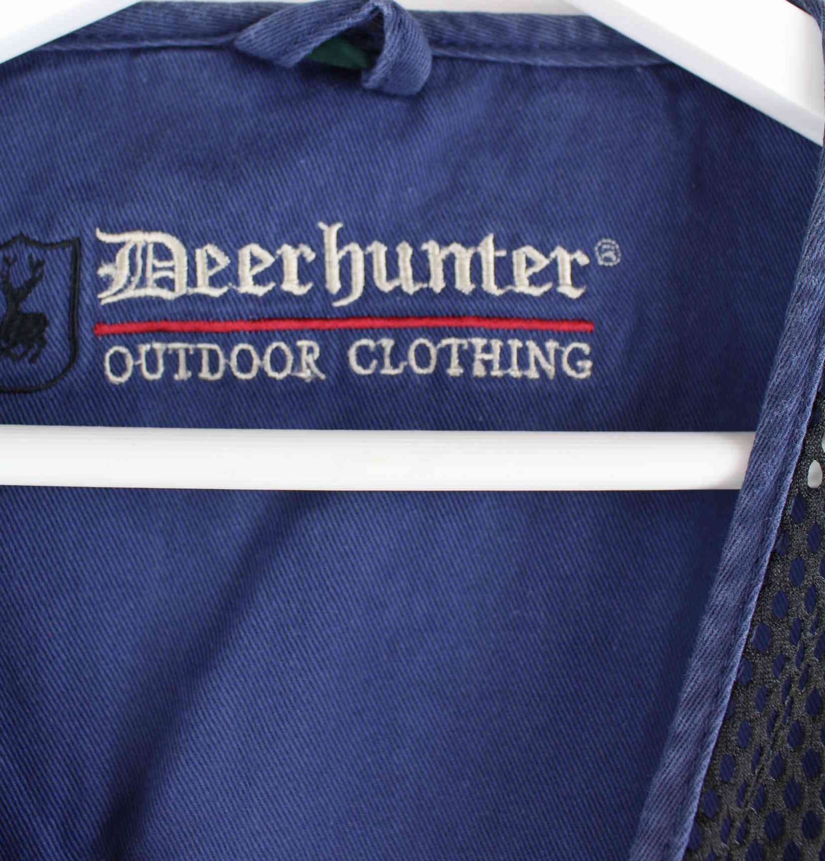 Vintage Hunting Outdoor Leder Weste Blau XL (detail image 2)