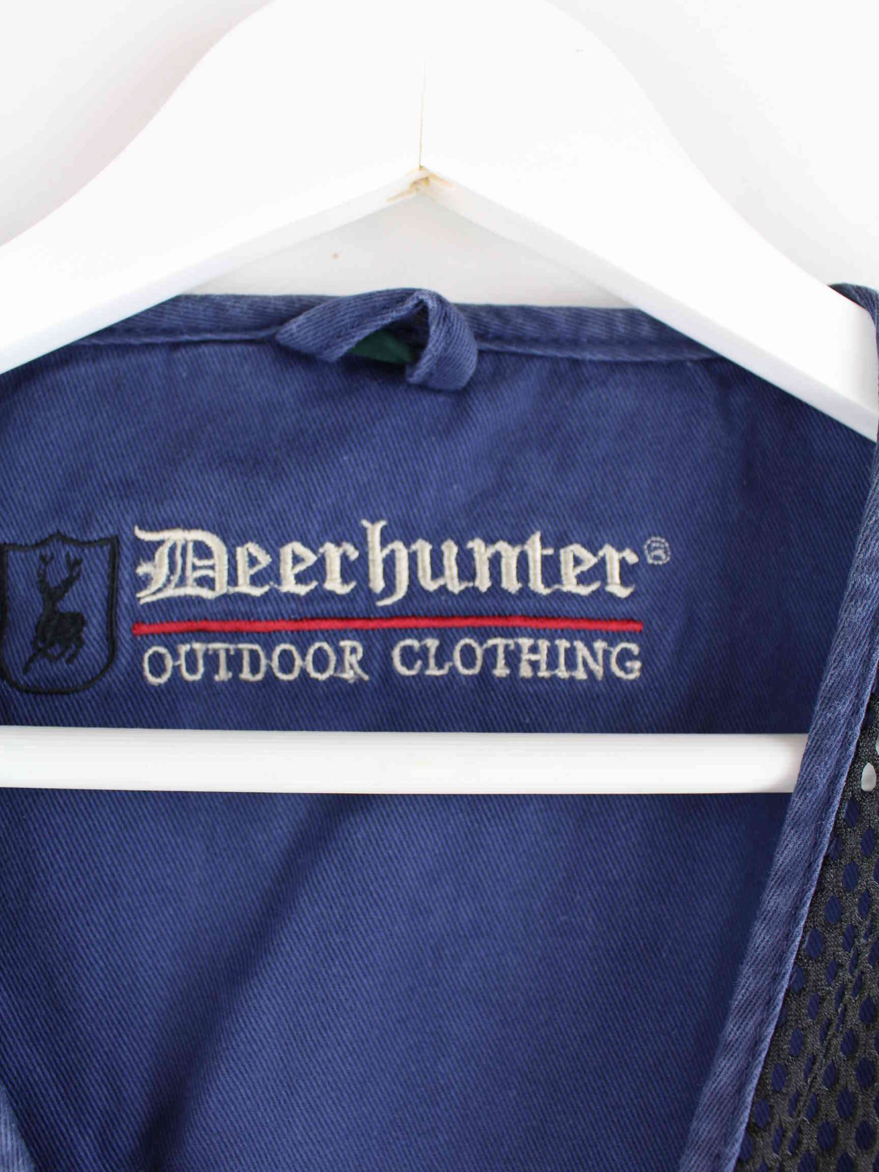 Vintage Hunting Outdoor Leder Weste Blau XL (detail image 2)