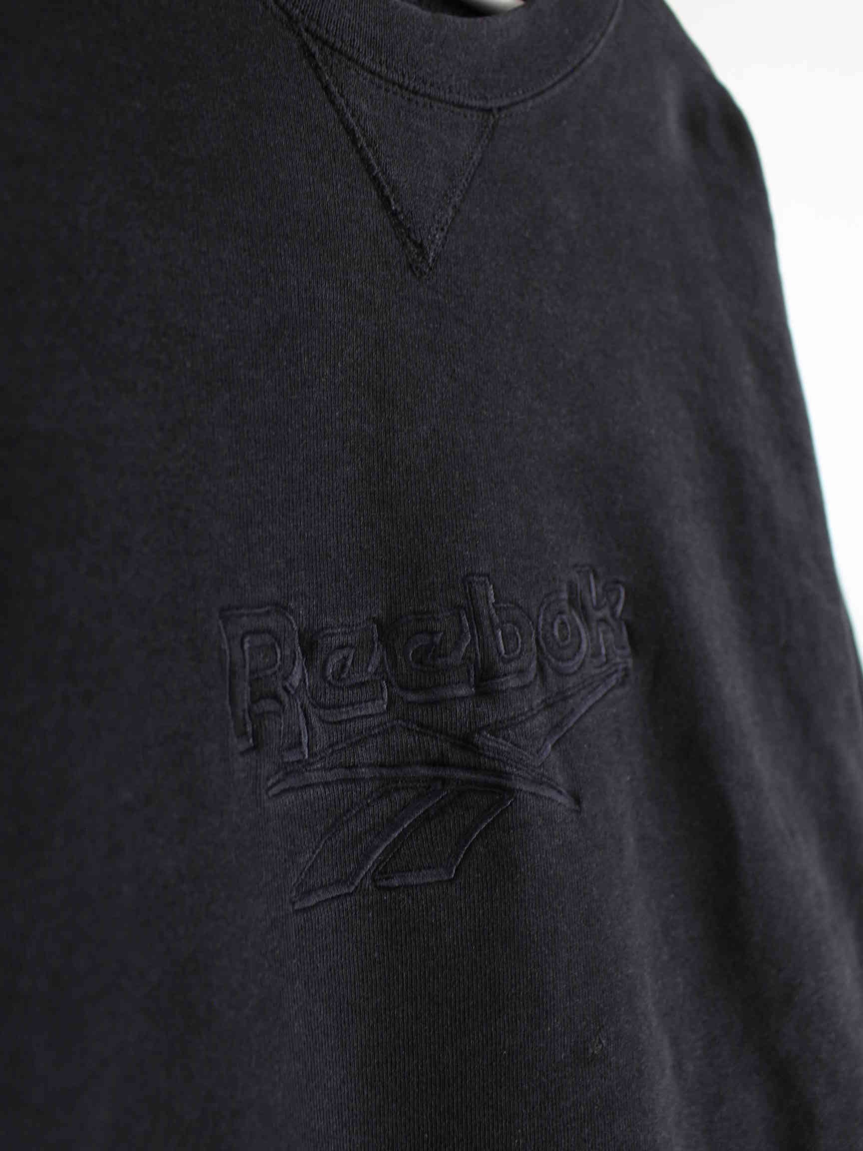 Reebok 90s Vintage Embroidered Heavy Sweater Schwarz XL (detail image 2)