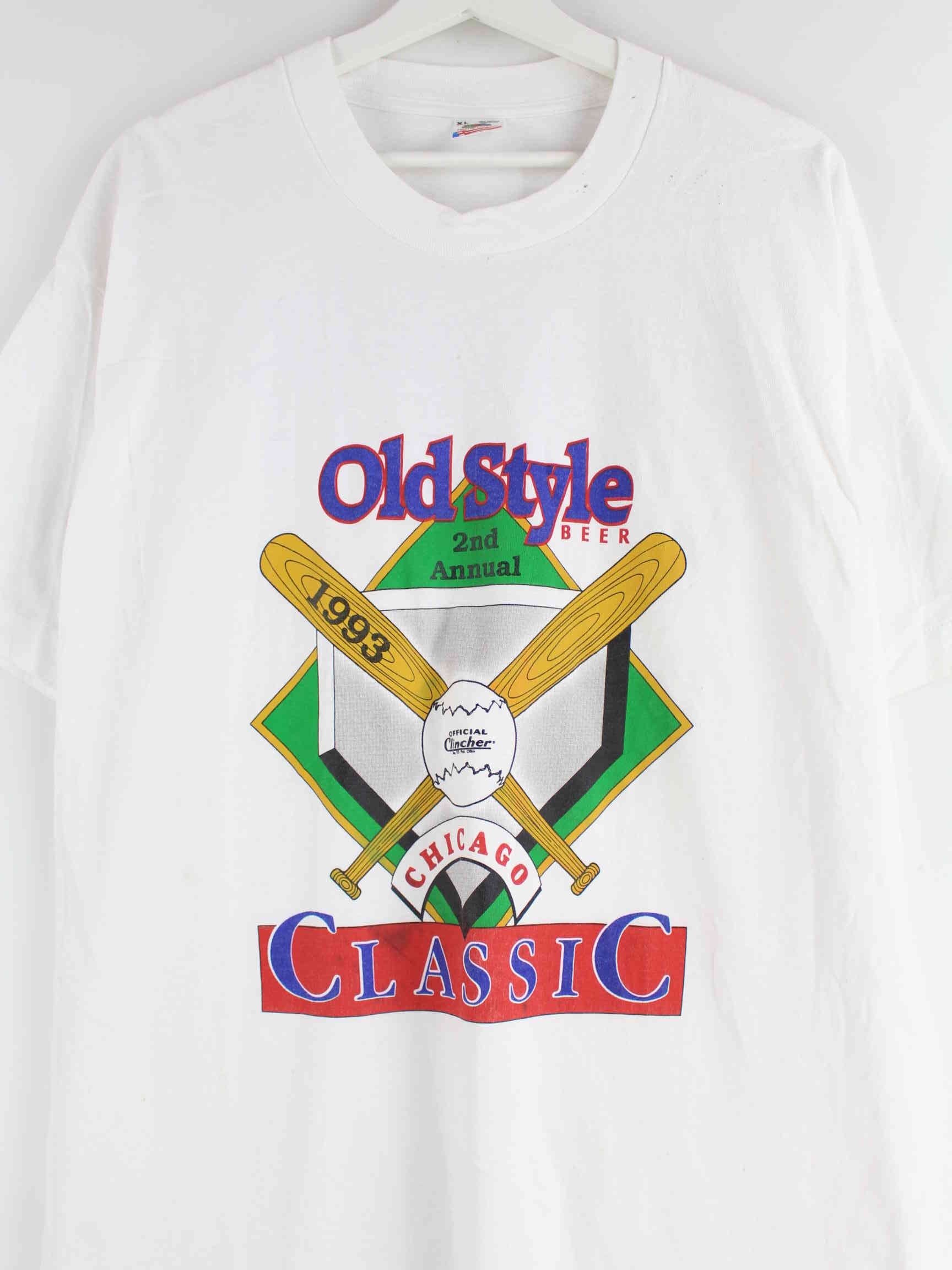Fruit of the Loom 1993 Vintage Chicago Baseball T-Shirt Weiß XL (detail image 1)
