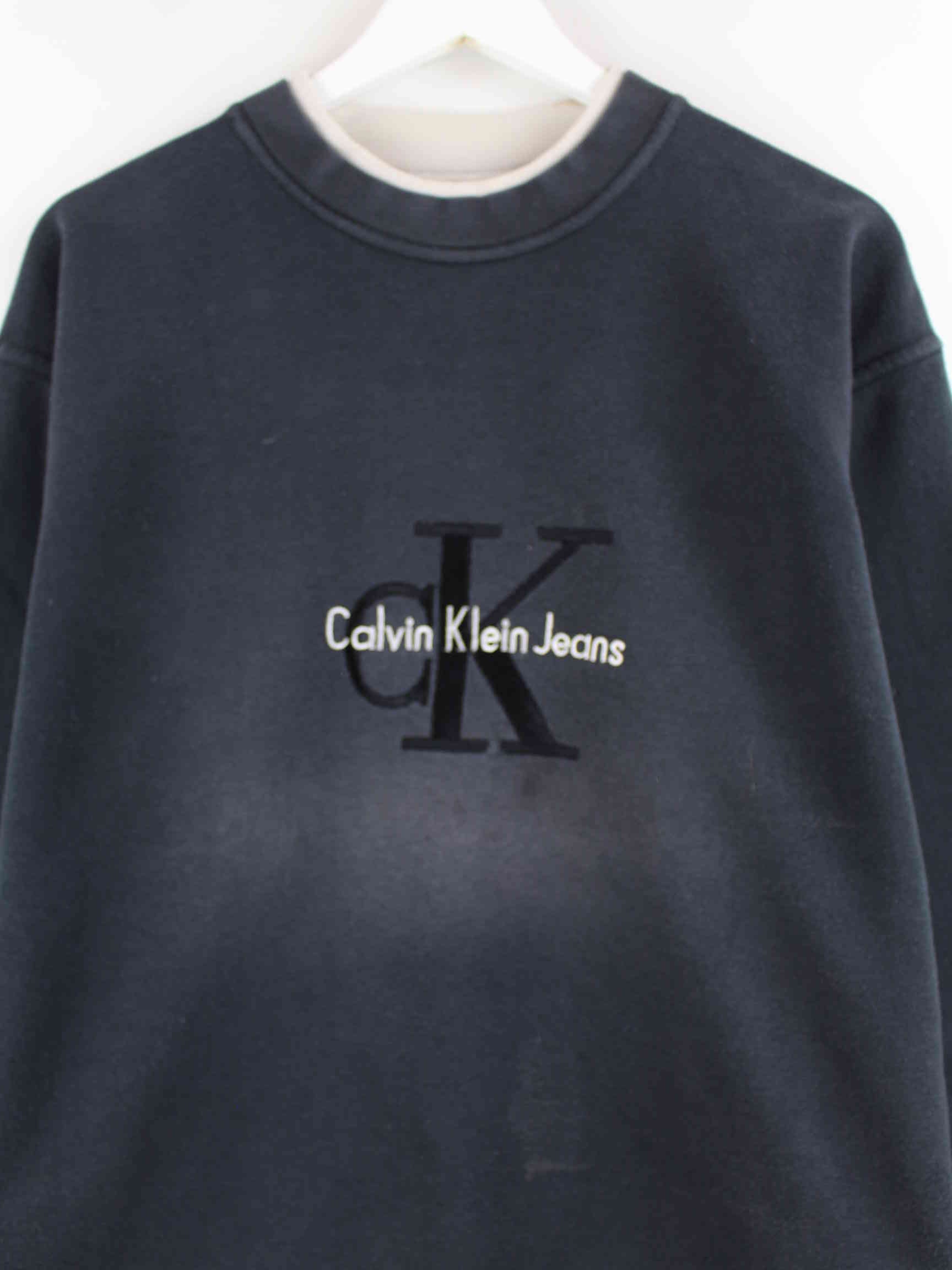 Calvin Klein y2k Embroidered Sweater Grau M (detail image 1)