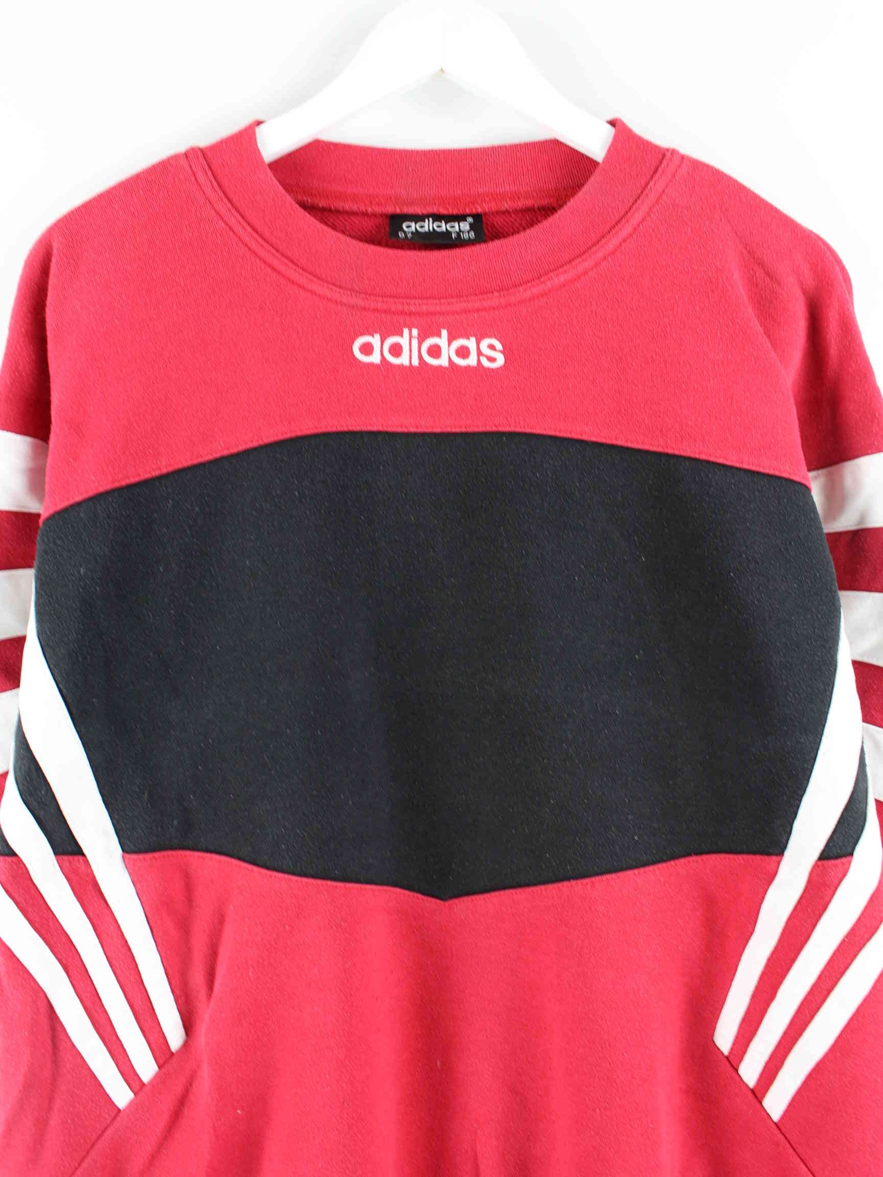 Adidas 90s Vintage 3-Stripes Embroidered Sweater Rot XL (detail image 1)