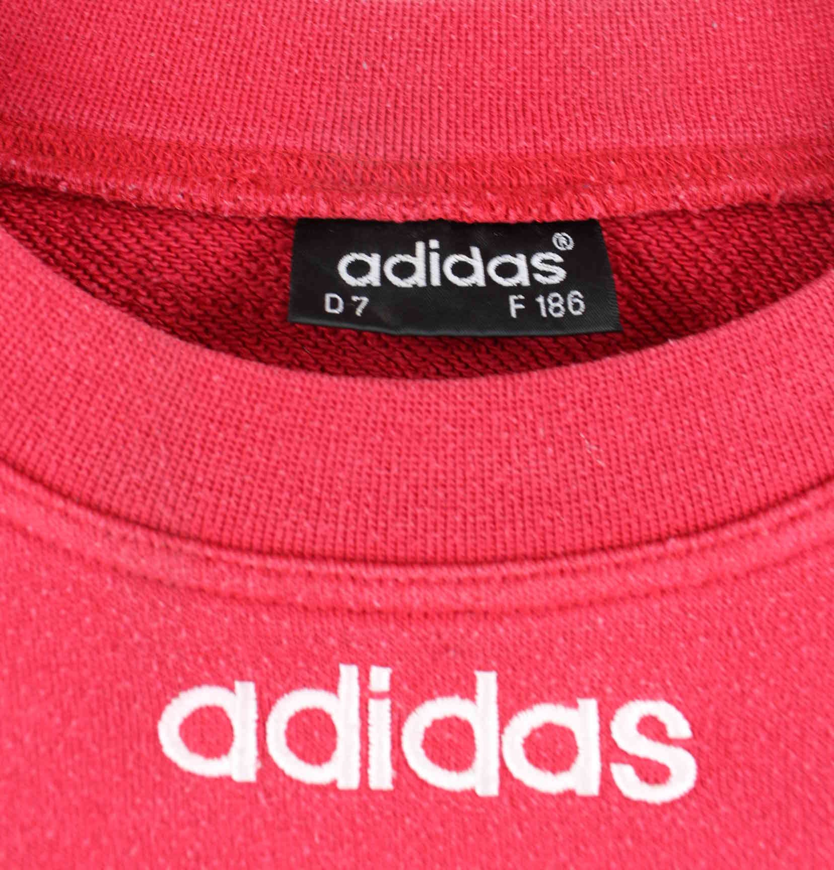 Adidas 90s Vintage 3-Stripes Embroidered Sweater Rot XL (detail image 2)