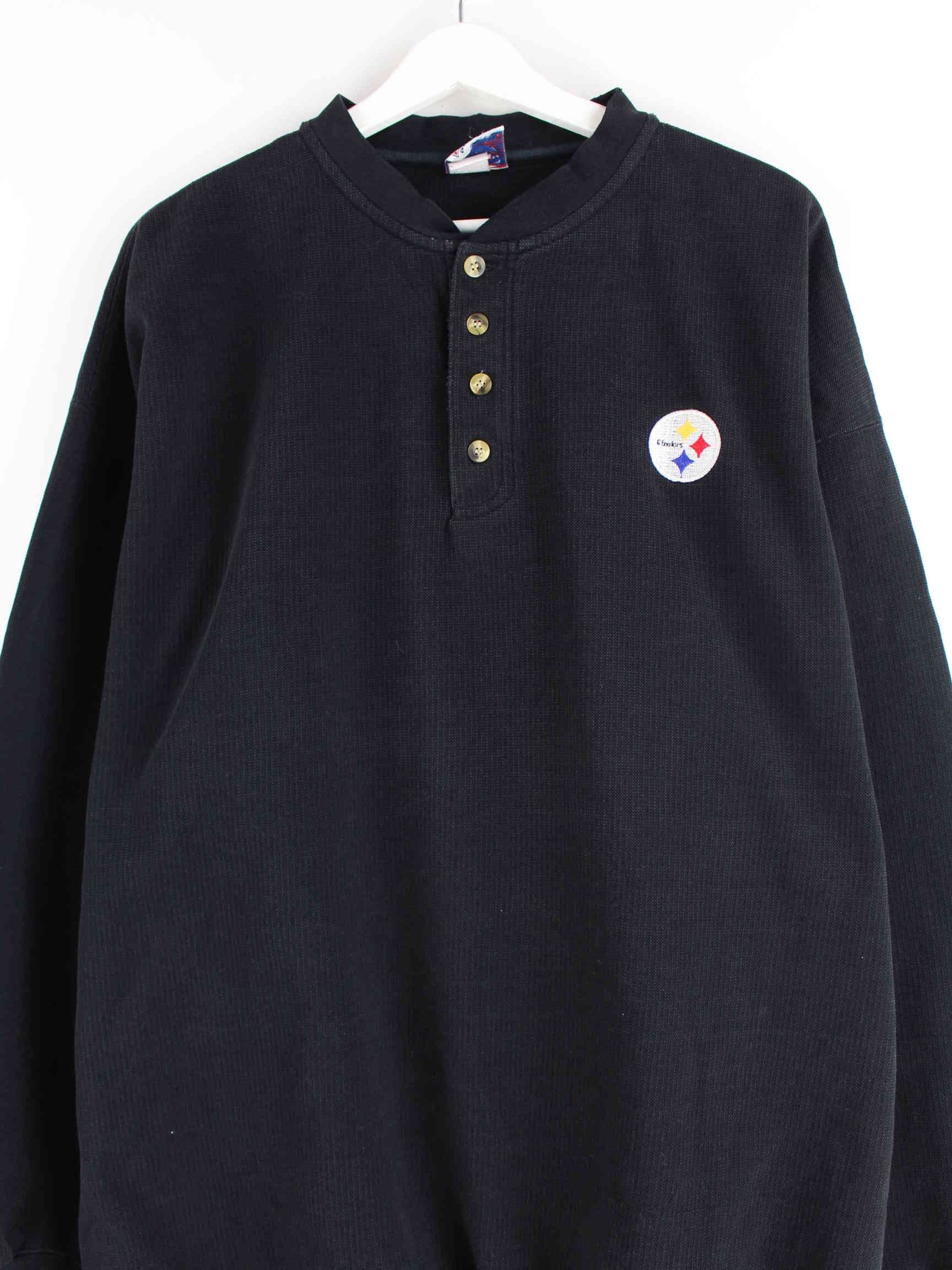 Cadre 90s Vintage Steelers Polo Sweater Schwarz XL (detail image 1)