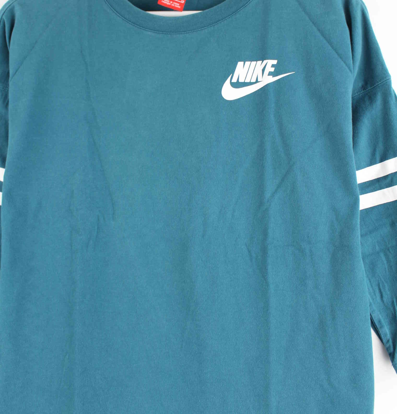 Nike Damen Just Do It Print Kurzarm Sweatshirt Grün S (detail image 1)