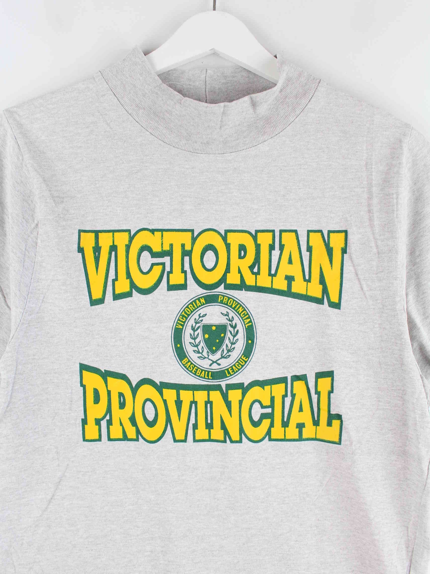 Vintage 80s Victorian Provincial Baseball Single Stitch T-Shirt Grau S (detail image 1)