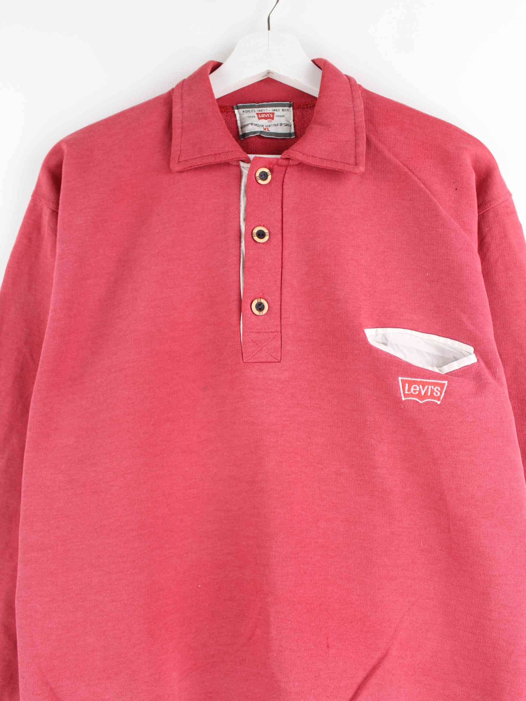 Levi's 90s Vintage Polo Sweater Rot M (detail image 1)