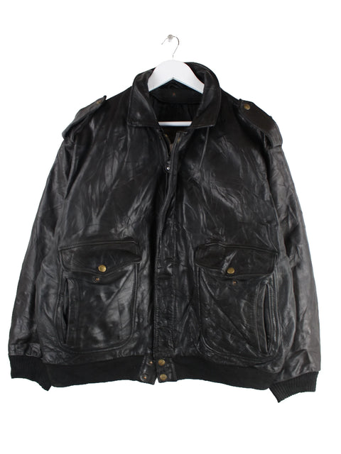 Redskins 90s Vintage B-32 Leder Bomber Jacke Schwarz XXL