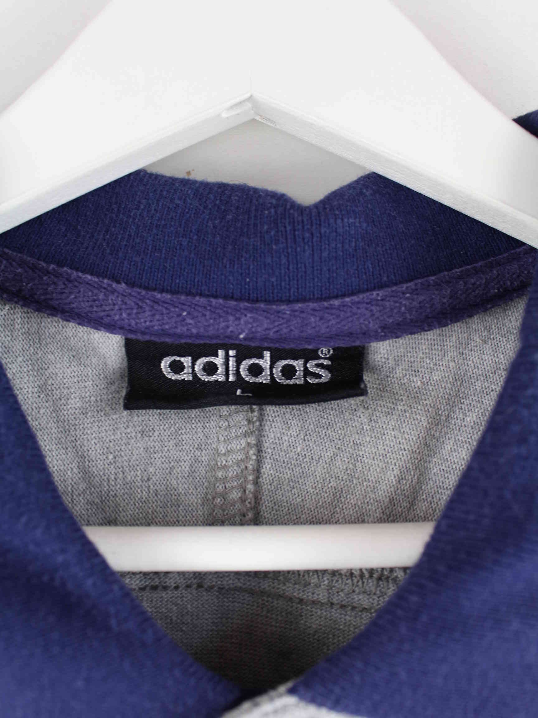 Adidas 90s Vintage Embroidered Trefoil Polo Grau L (detail image 2)