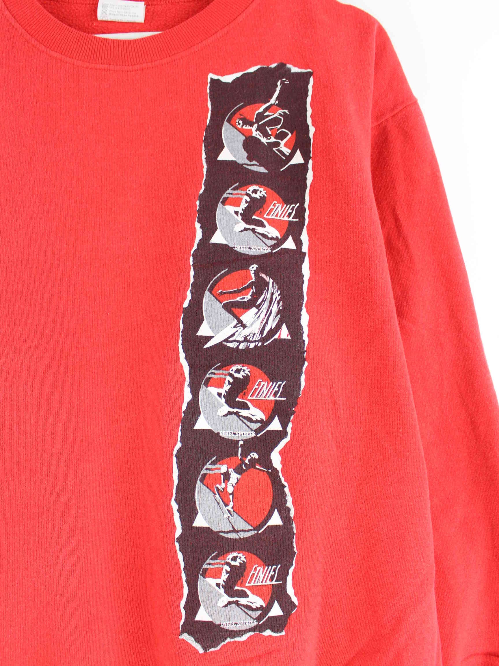 Hanes y2k Surf Print Sweater Rot L (detail image 1)