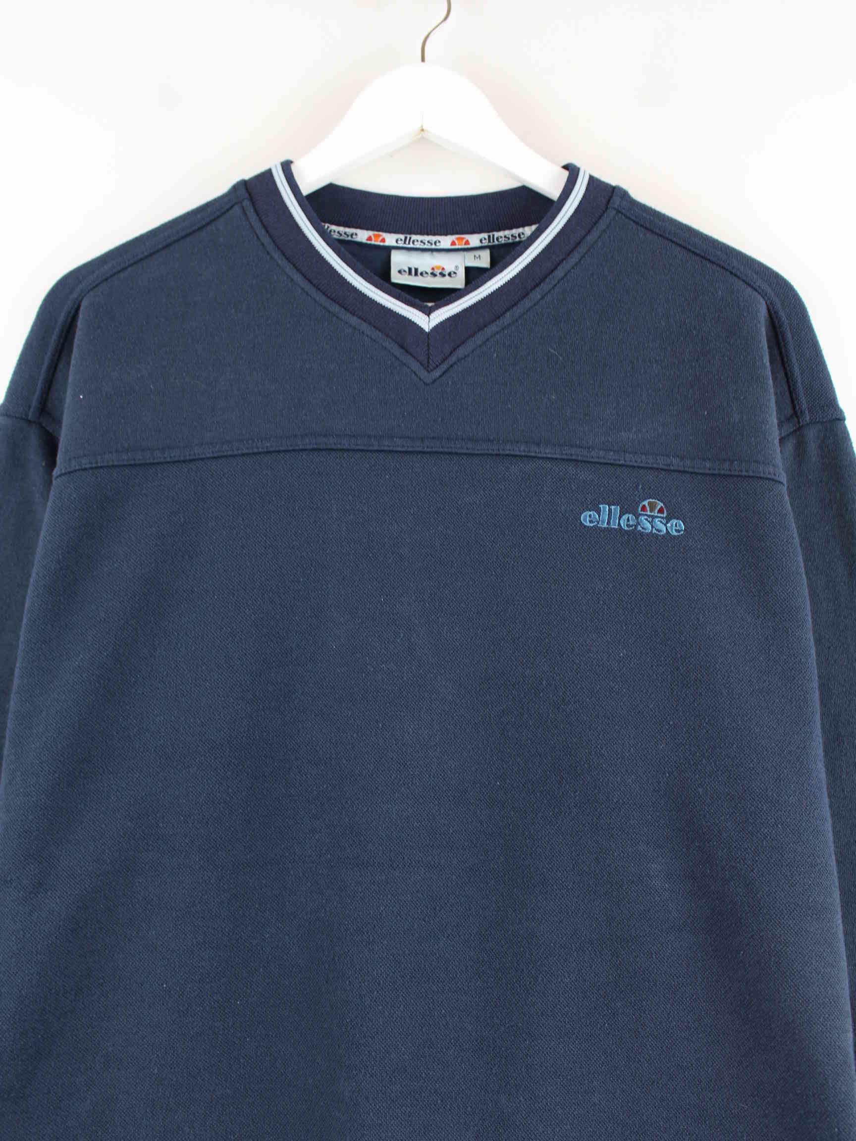 Ellesse 90s Vintage V-Neck Sweater Blau M (detail image 1)