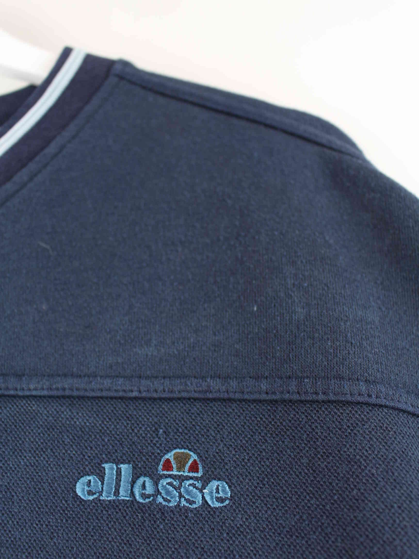 Ellesse 90s Vintage V-Neck Sweater Blau M (detail image 3)