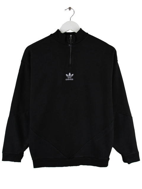 Adidas Center Logo Half Zip Sweater Schwarz XS