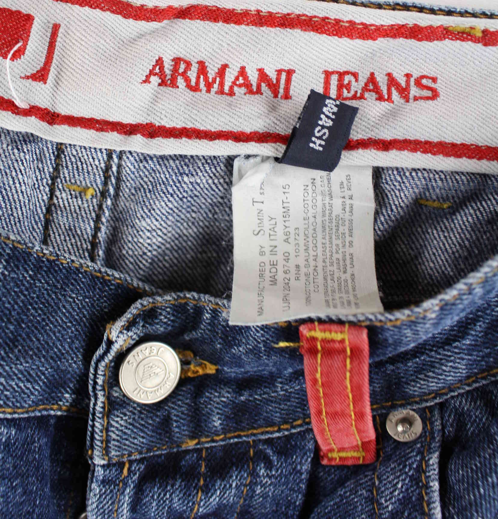 Armani y2k Used Look Jeans Blau W30 L32 (detail image 1)