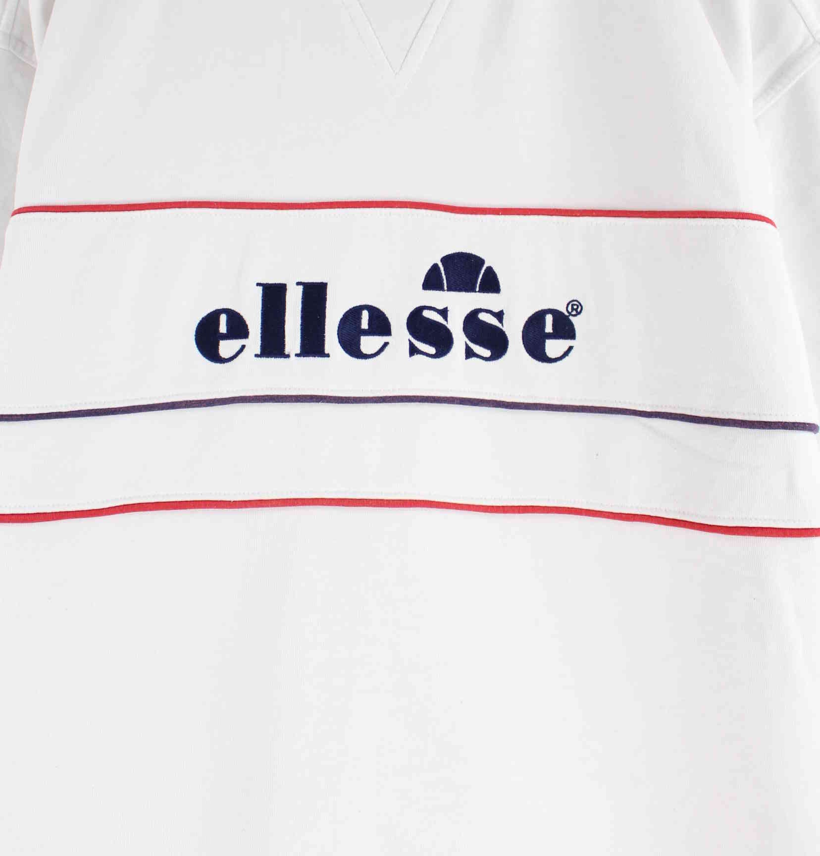 Ellesse 90s Vintage Embroidered Heavy T-Shirt Weiß L (detail image 1)