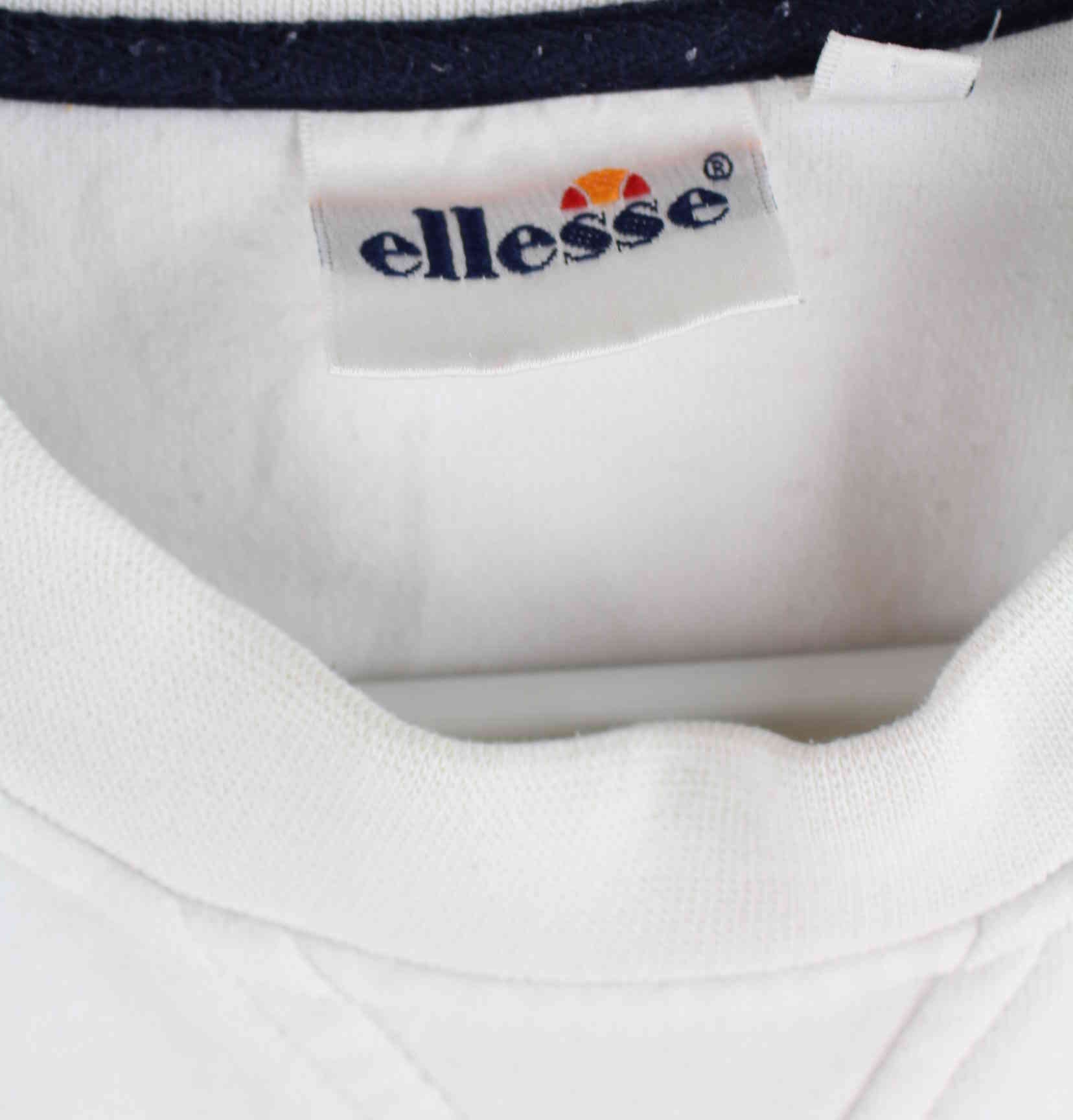 Ellesse 90s Vintage Embroidered Heavy T-Shirt Weiß L (detail image 3)