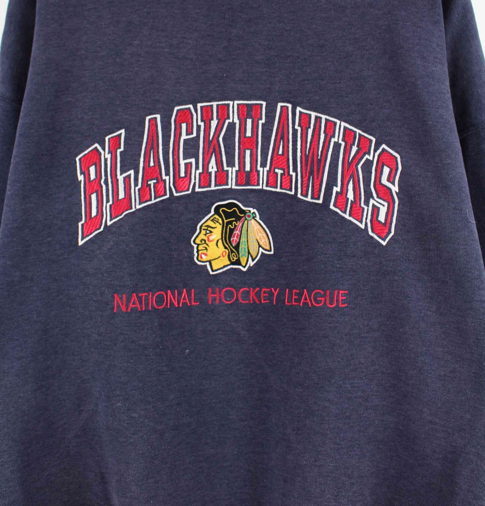 Vintage Blackhawks Embroidered Sweater Blau XXL (detail image 1)