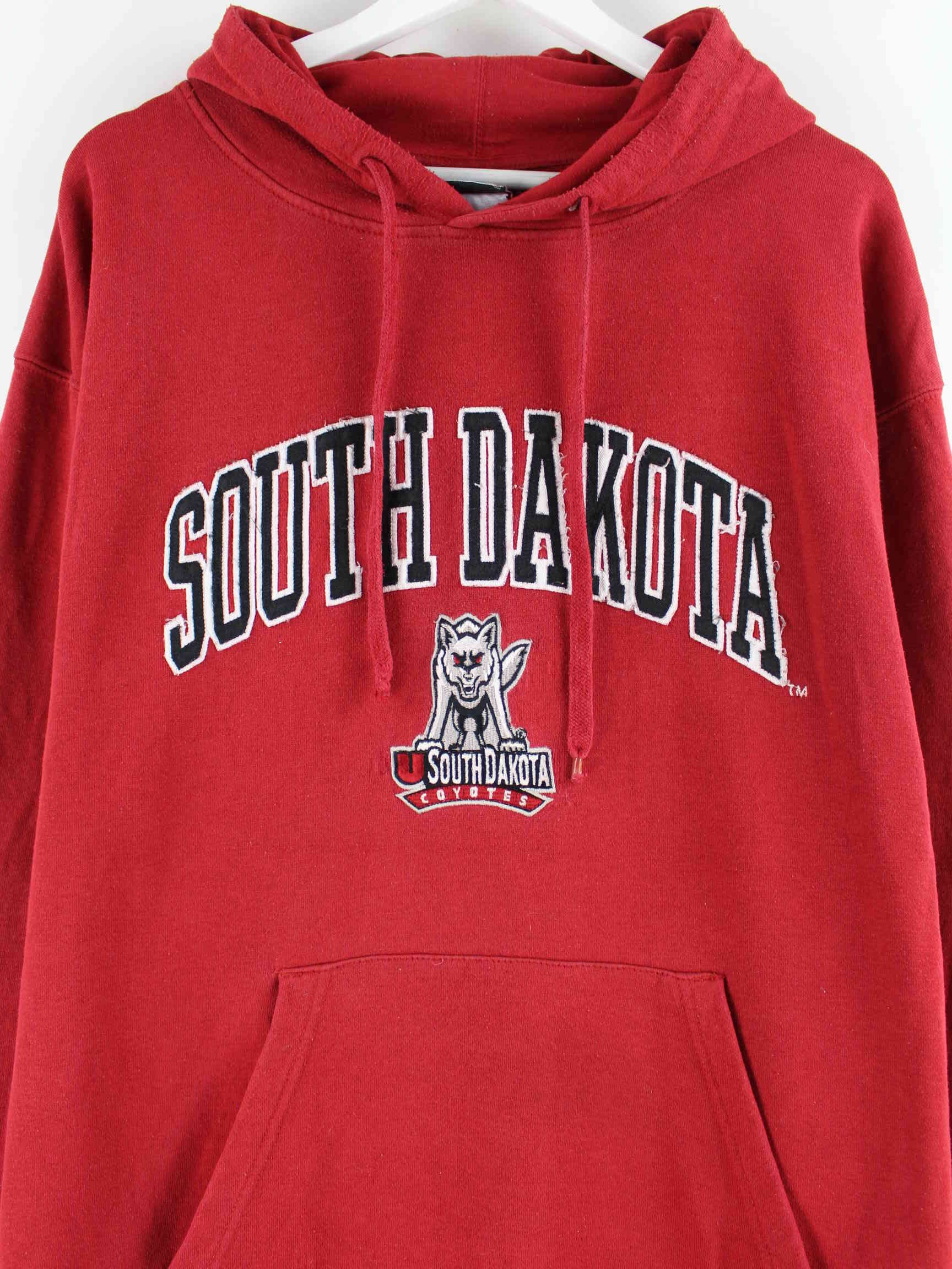 Vintage South Dakota Coyotes Embroidered Hoodie Rot XXL (detail image 1)