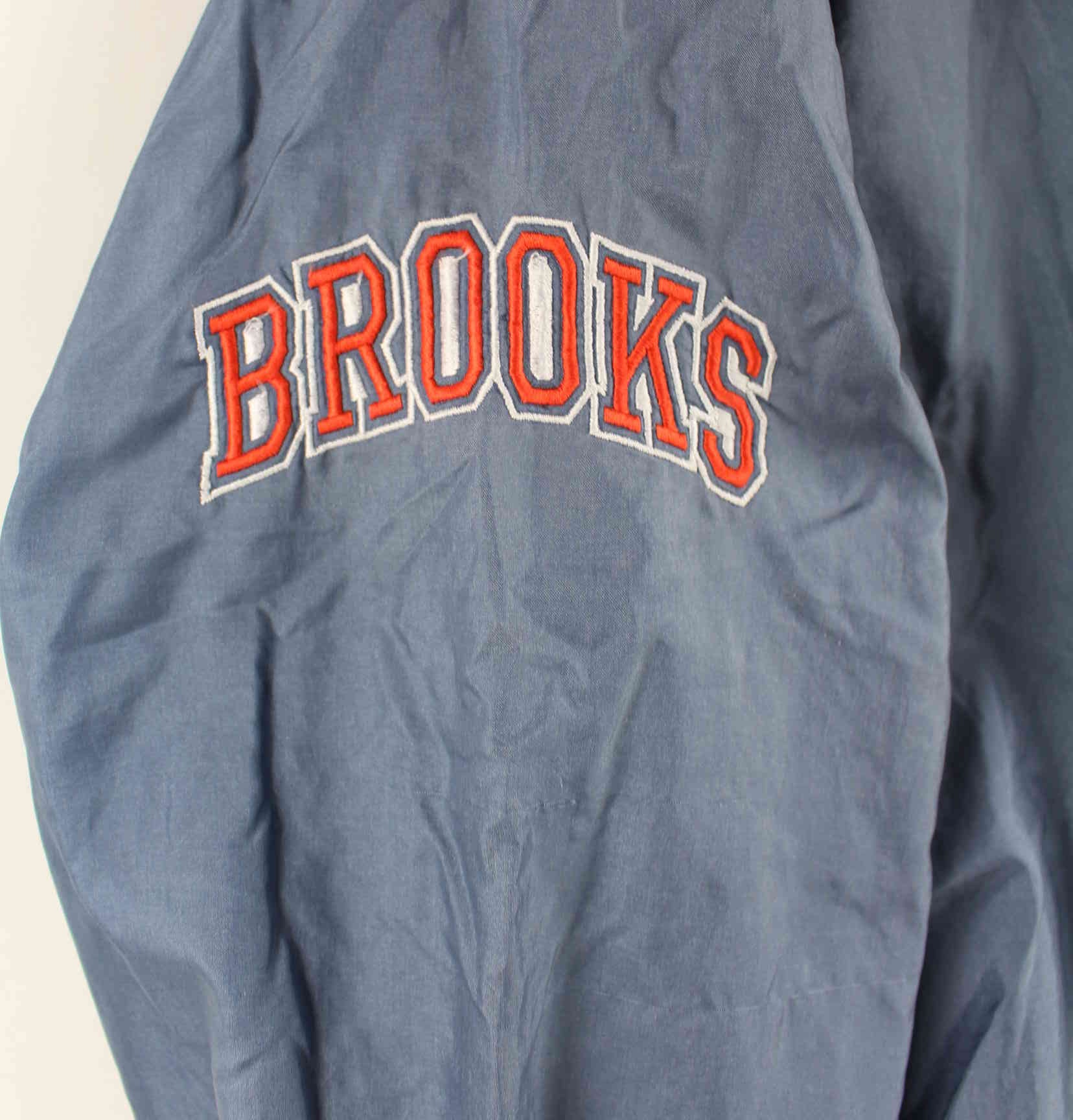 Vintage 90s Brooks Embroidered Trainingsjacke Blau XL (detail image 2)