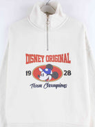 Disney Mickey Mouse Print Half Zip Sweater Beige M (detail image 1)