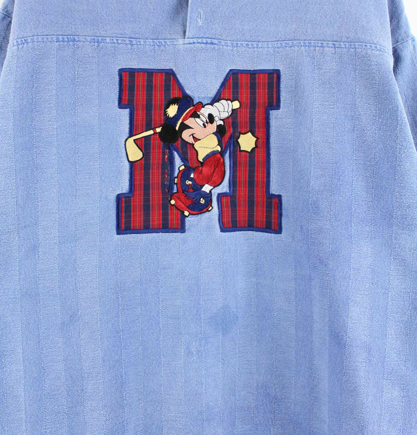 Disney 90s Vintage Mickey Mouse Golf Embroidered Polo Sweater Blau XL (detail image 1)