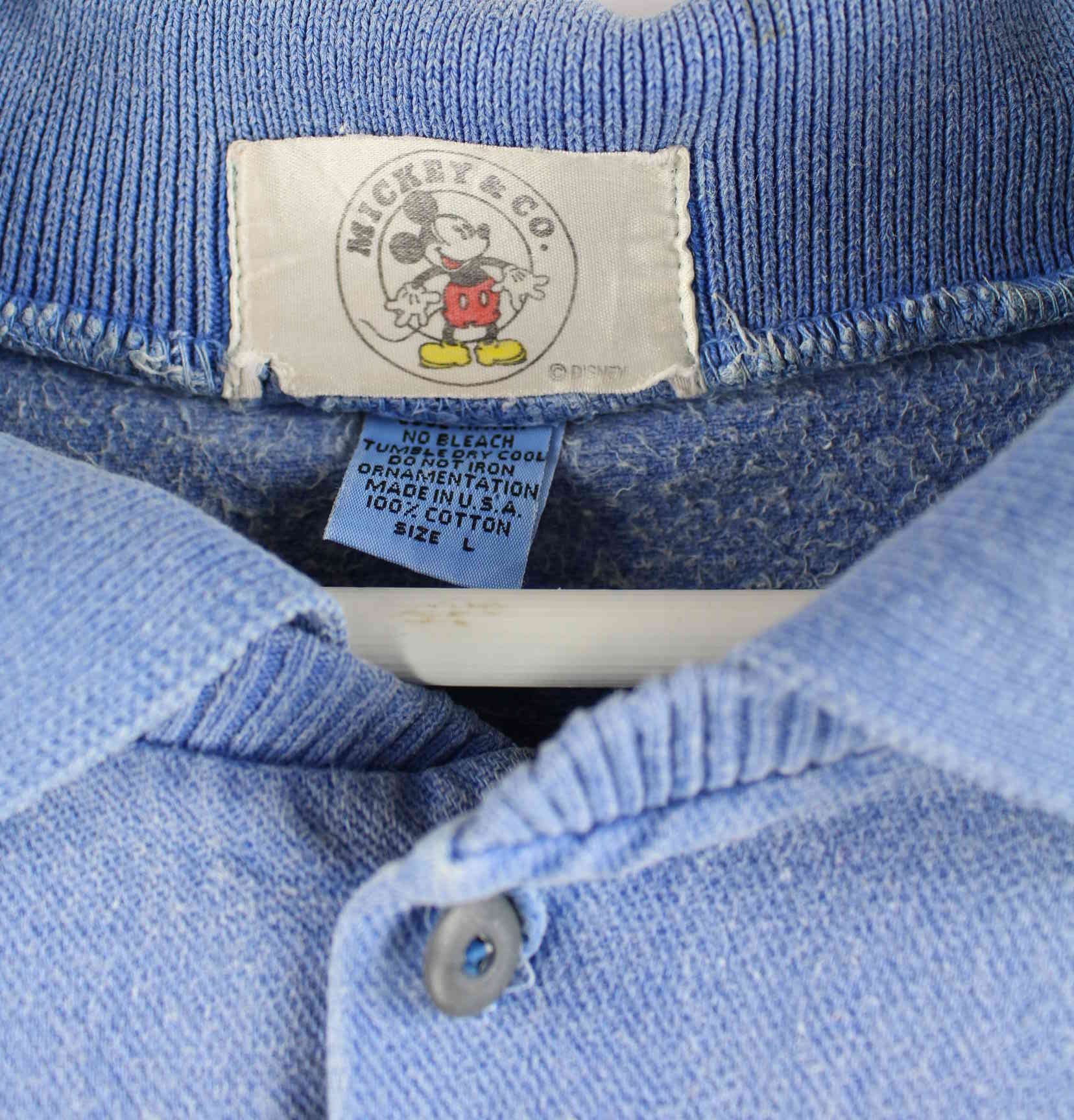 Disney 90s Vintage Mickey Mouse Golf Embroidered Polo Sweater Blau XL (detail image 3)