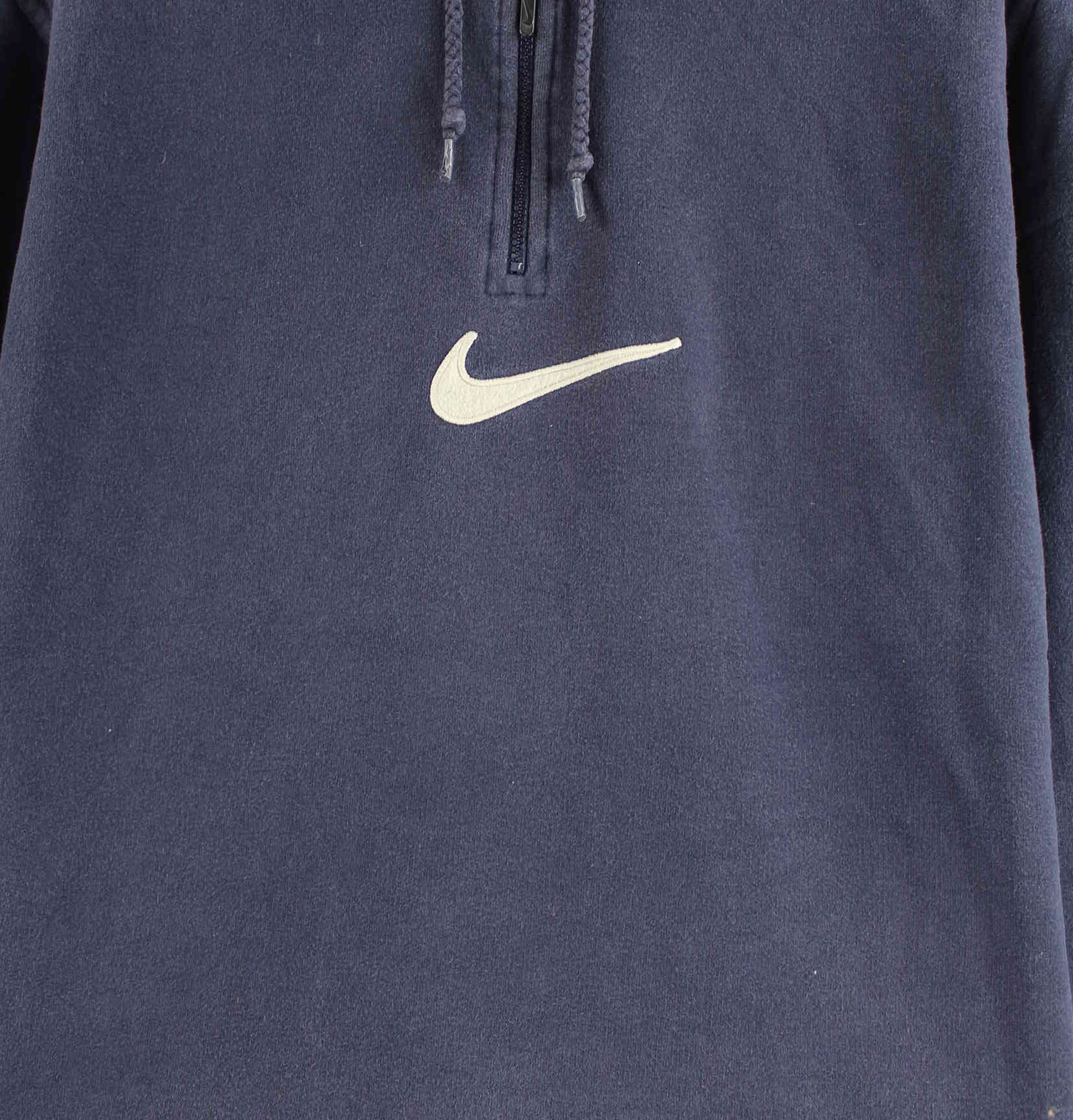Nike 90s Vintage Center Swoosh Half Zip Hoodie Blau S (detail image 1)