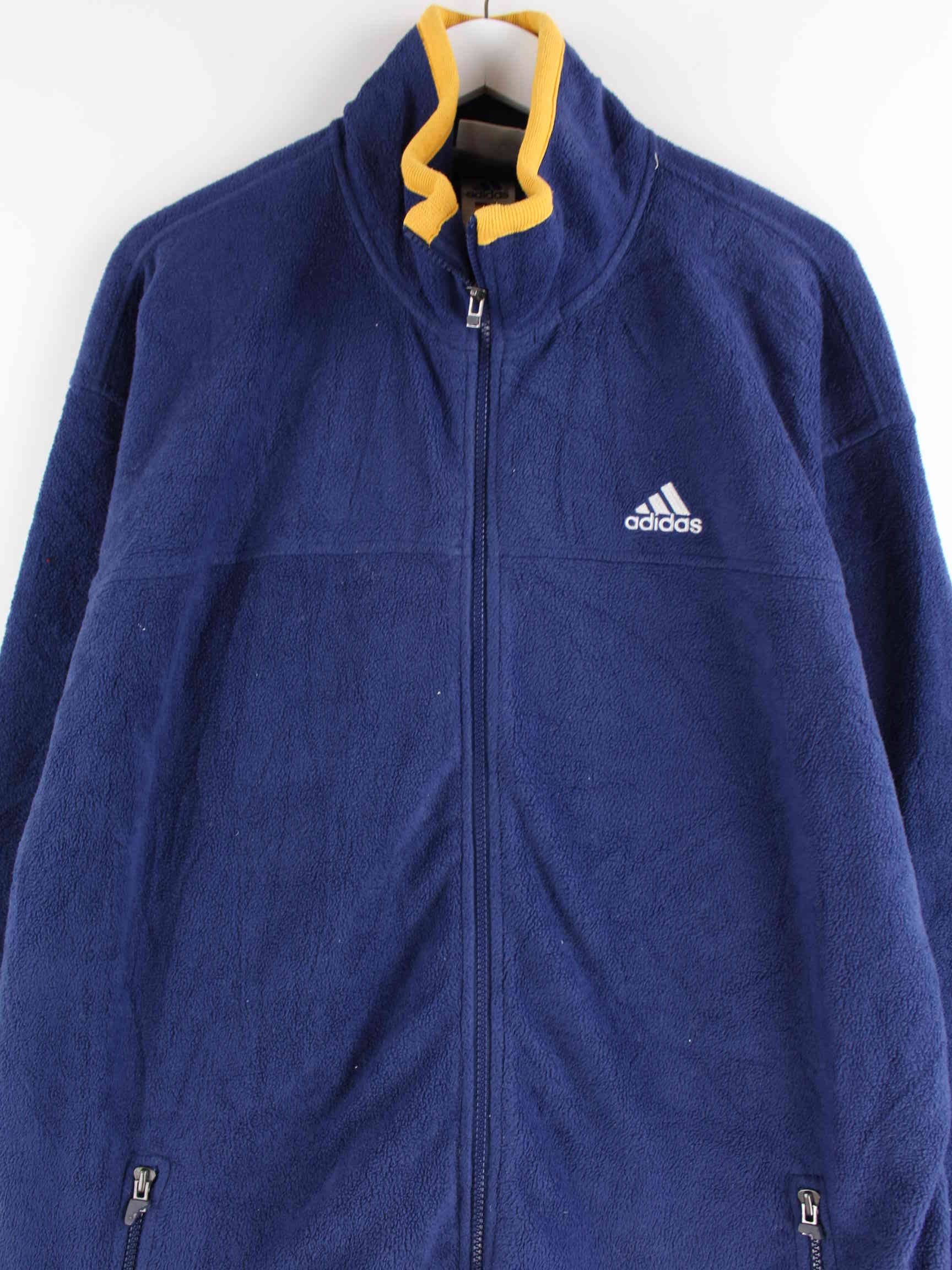 Adidas 90s Vintage Fleece Sweatjacke Blau XXL (detail image 1)