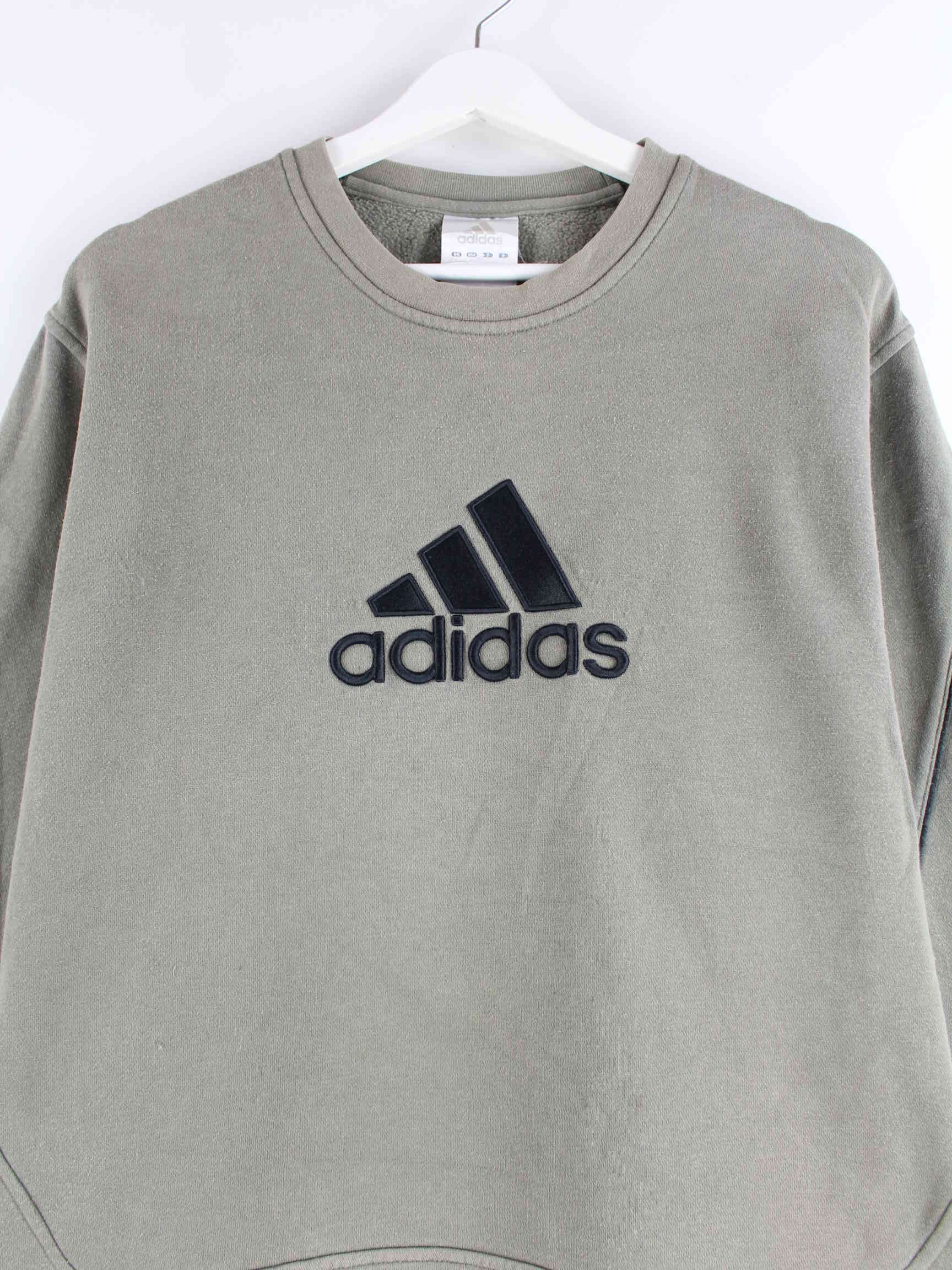 Adidas y2k Big Logo Embroidered Sweater Olive L (detail image 1)